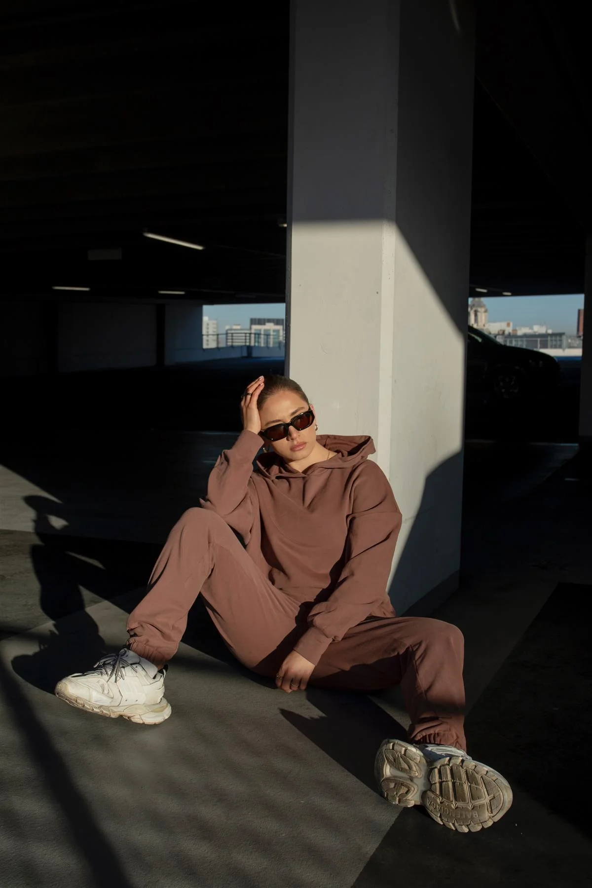 Agon Lounge Slouchy Fit Joggers - Coffee - Image 2