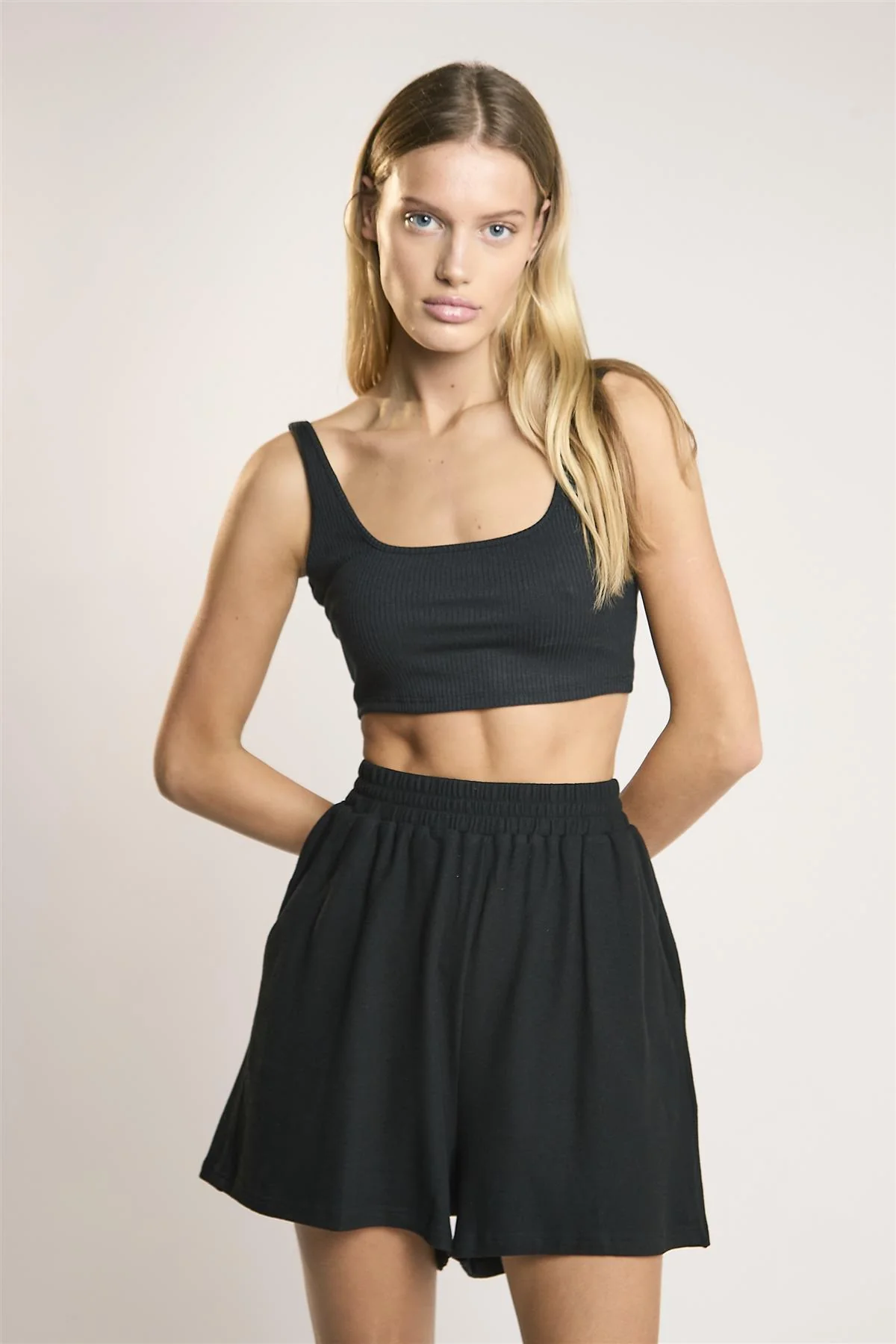 Black High Waist Mini-Shorts - Image 3