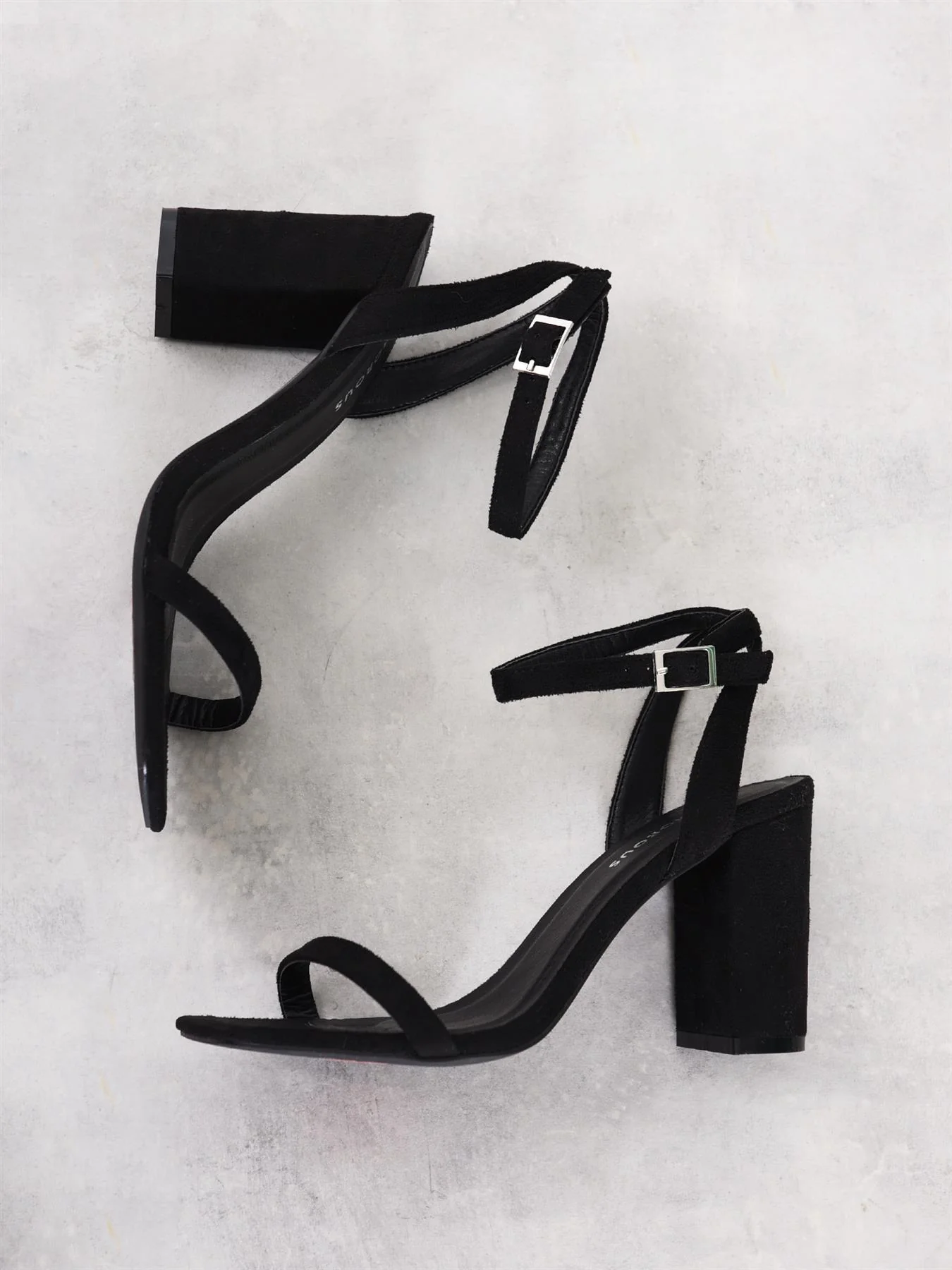 Black-Micro Thin-Strap High-Heels - Image 2
