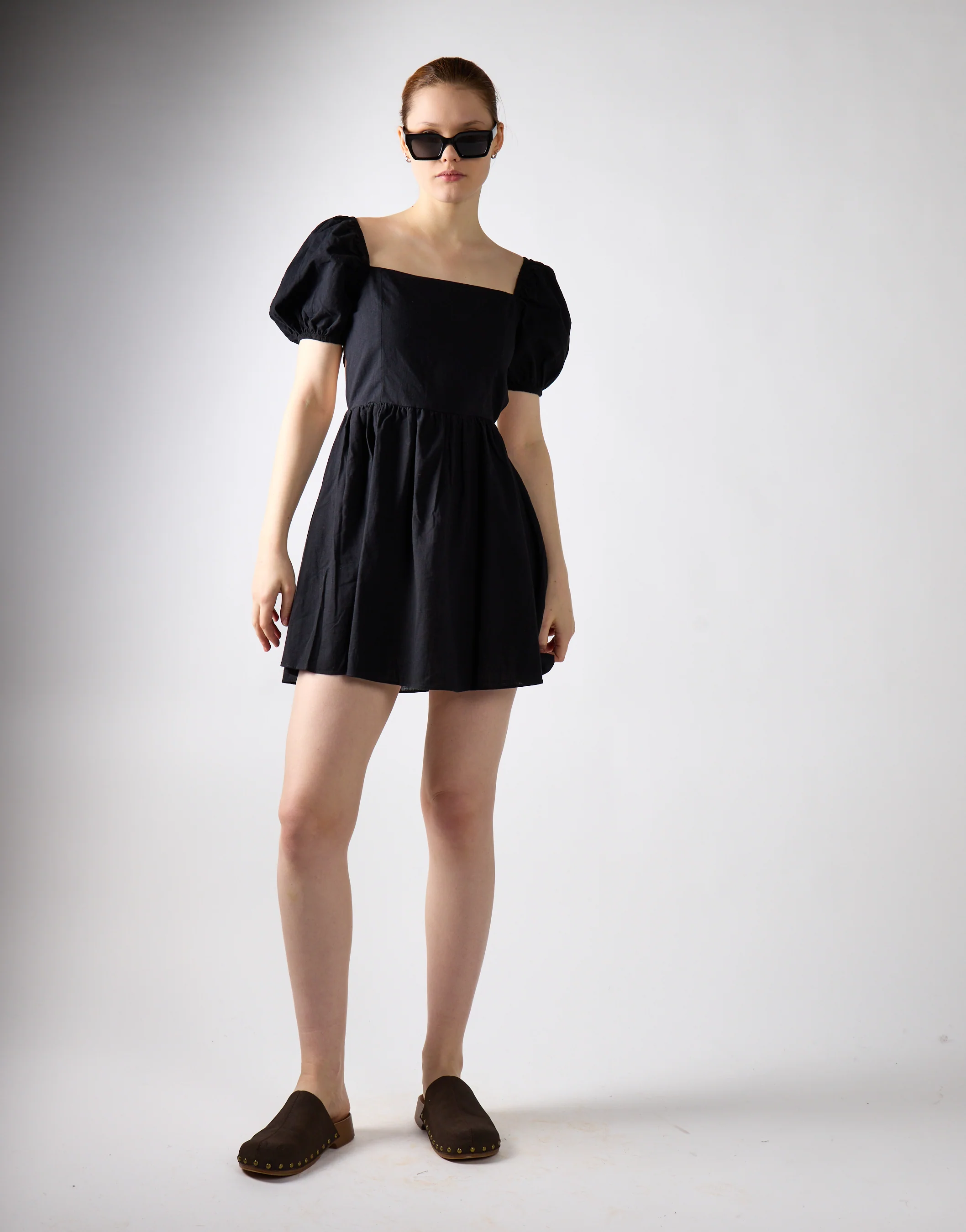 Black Open-Back Babydoll Mini Dress - Image 4