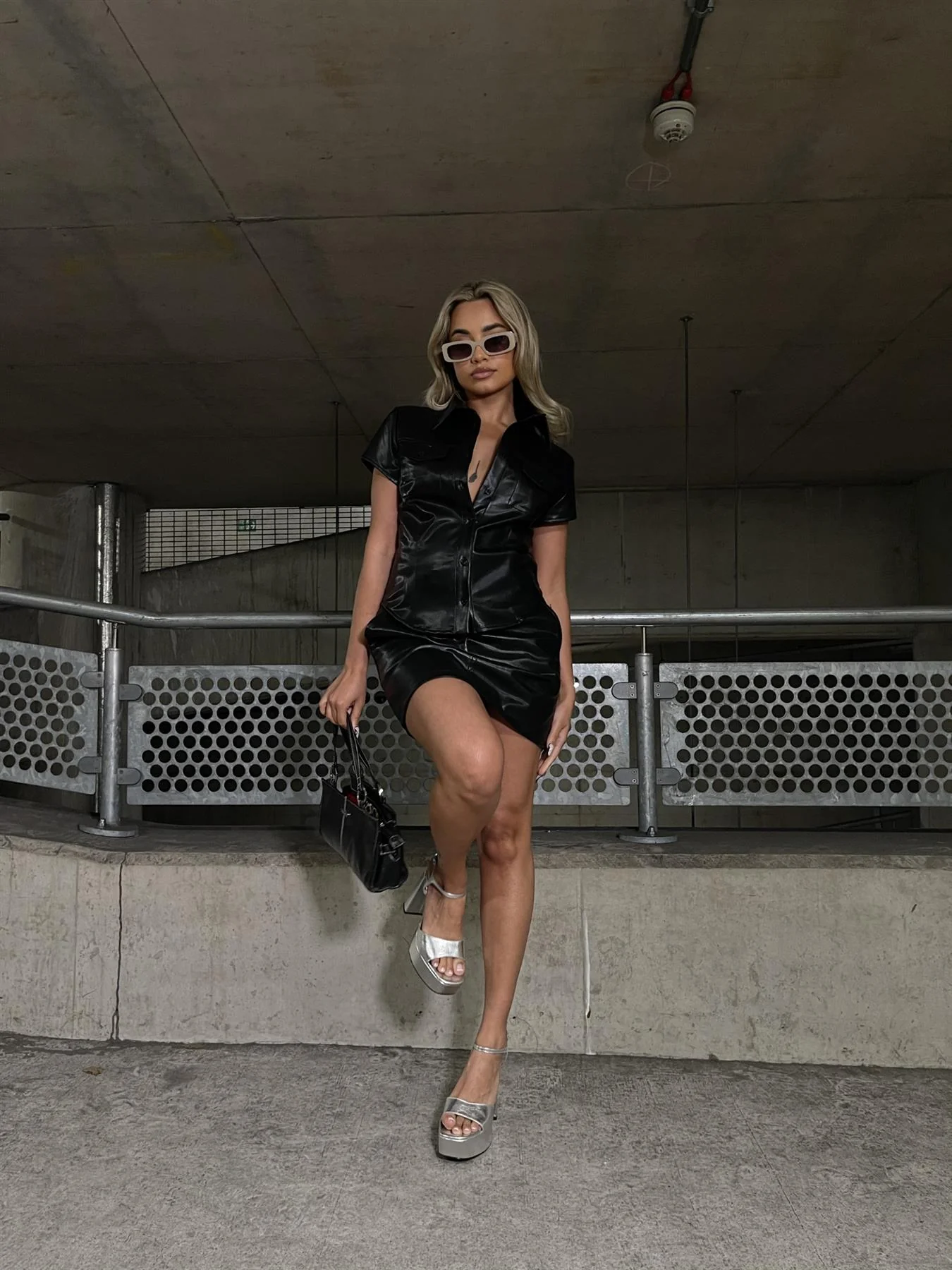 Black Pu Mini-Skirt - Image 2