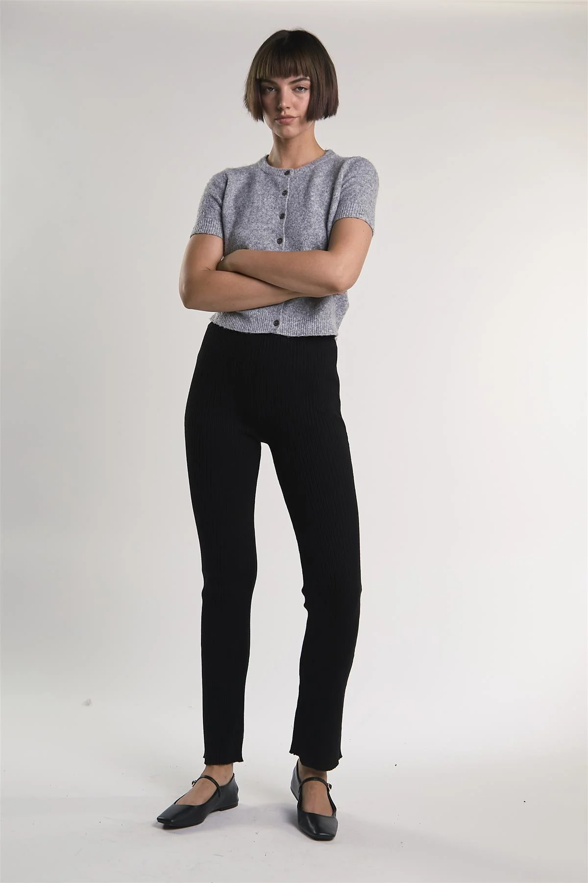 Black Ribbed Leggings