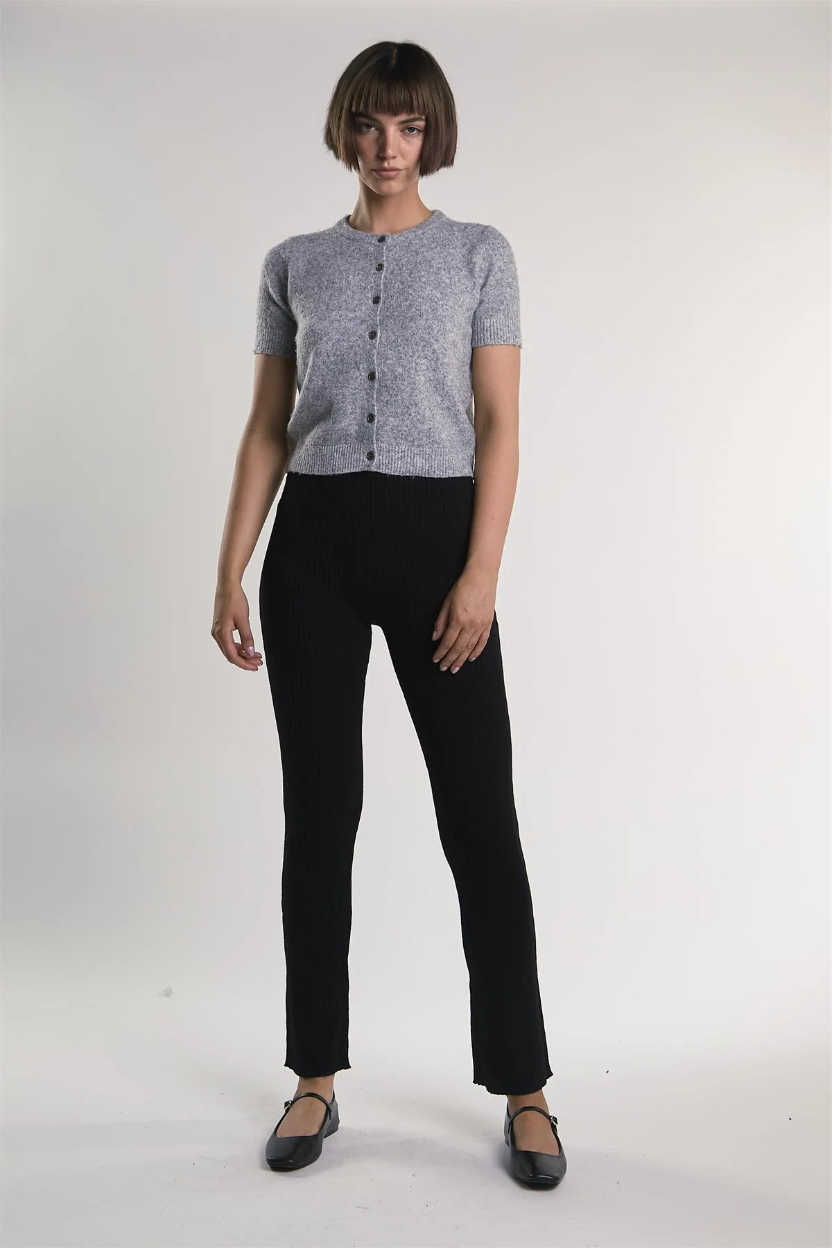 Black Ribbed Leggings - Image 5