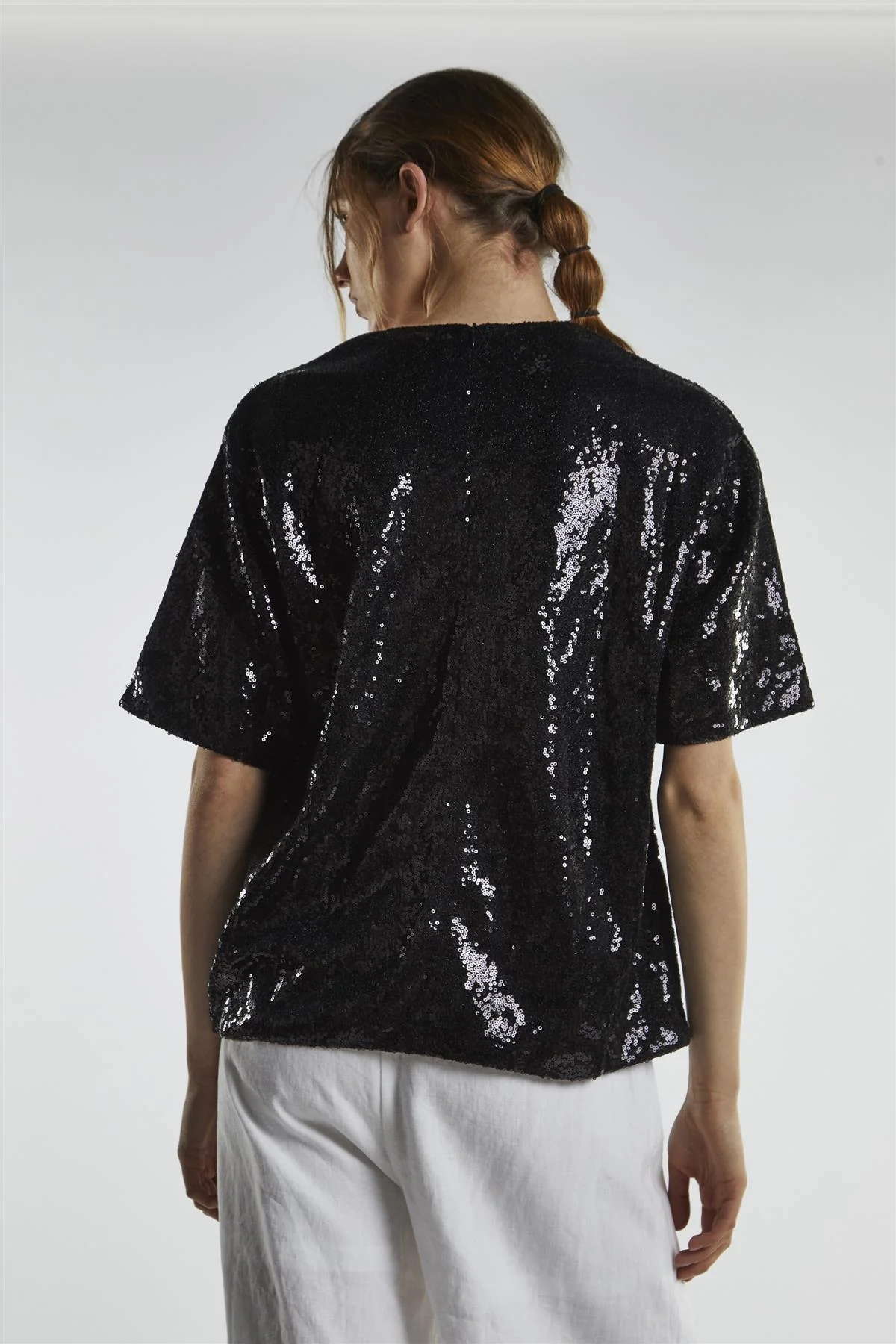 Black-Sequin Oversized-Top - Image 3