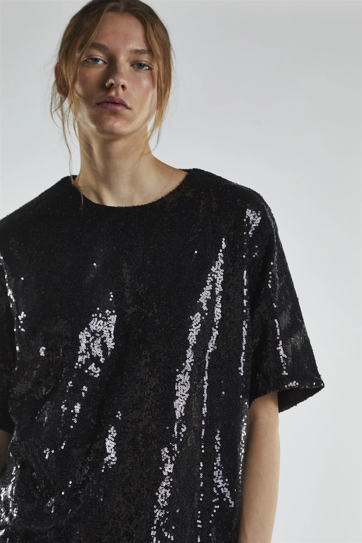 Black-Sequin Oversized-Top - Image 4