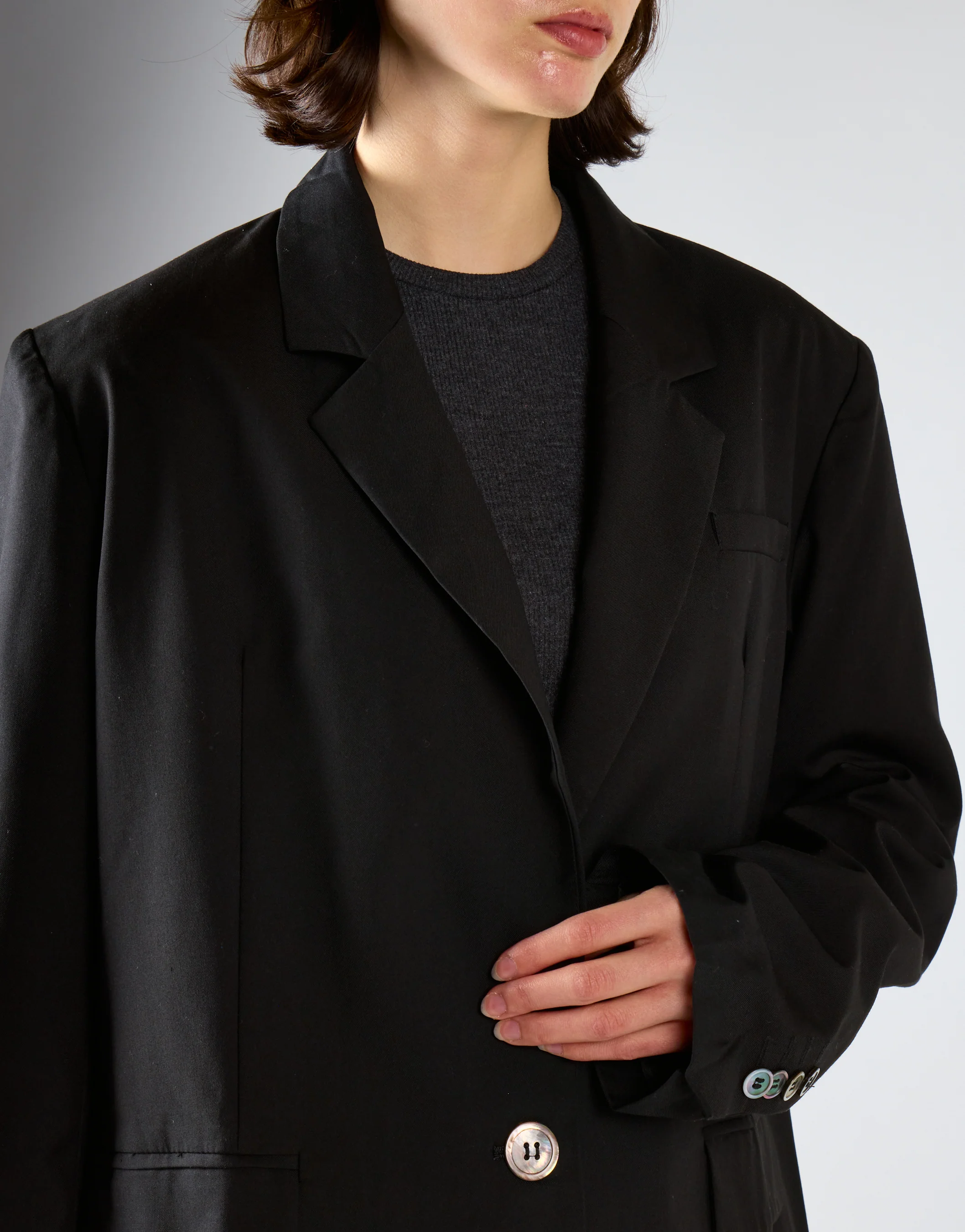 Black Single Breast Oversized-Blazer - Image 4