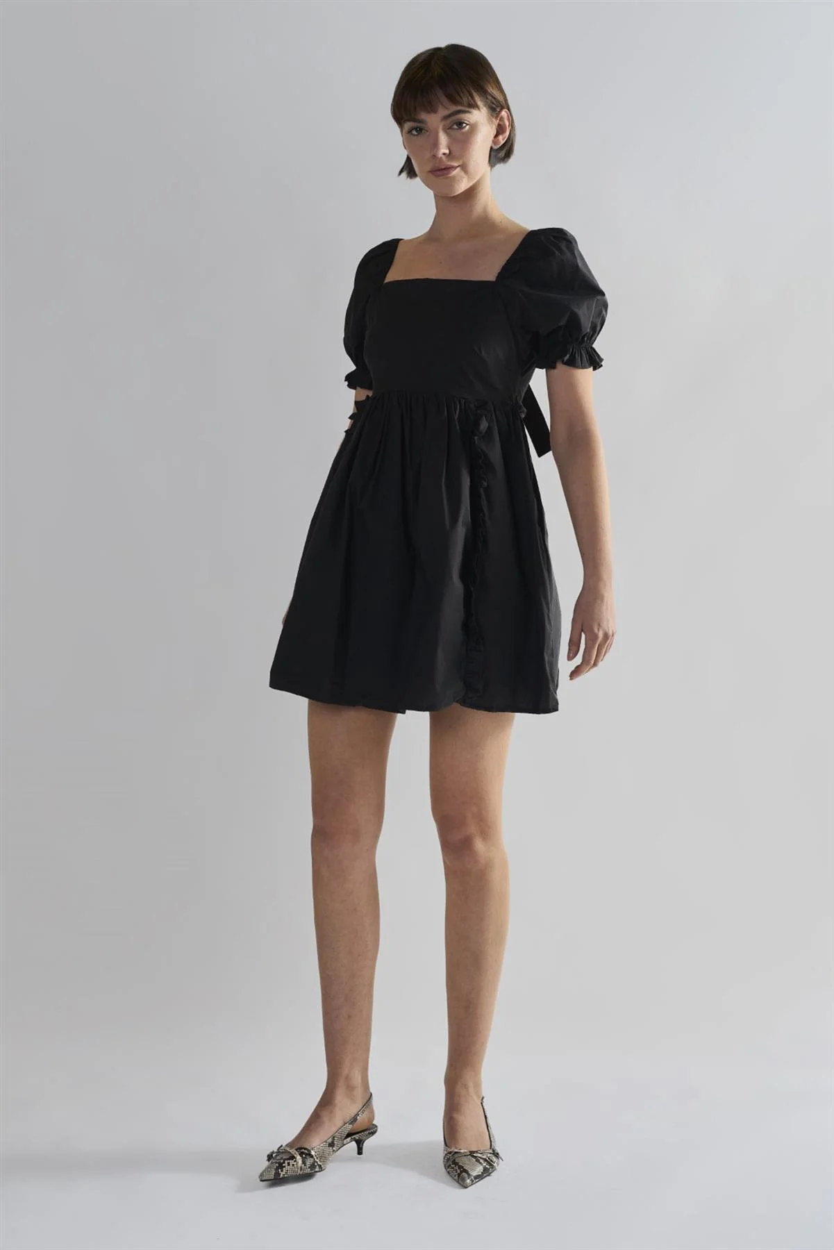 Black Tie-Back Mini-Dresses