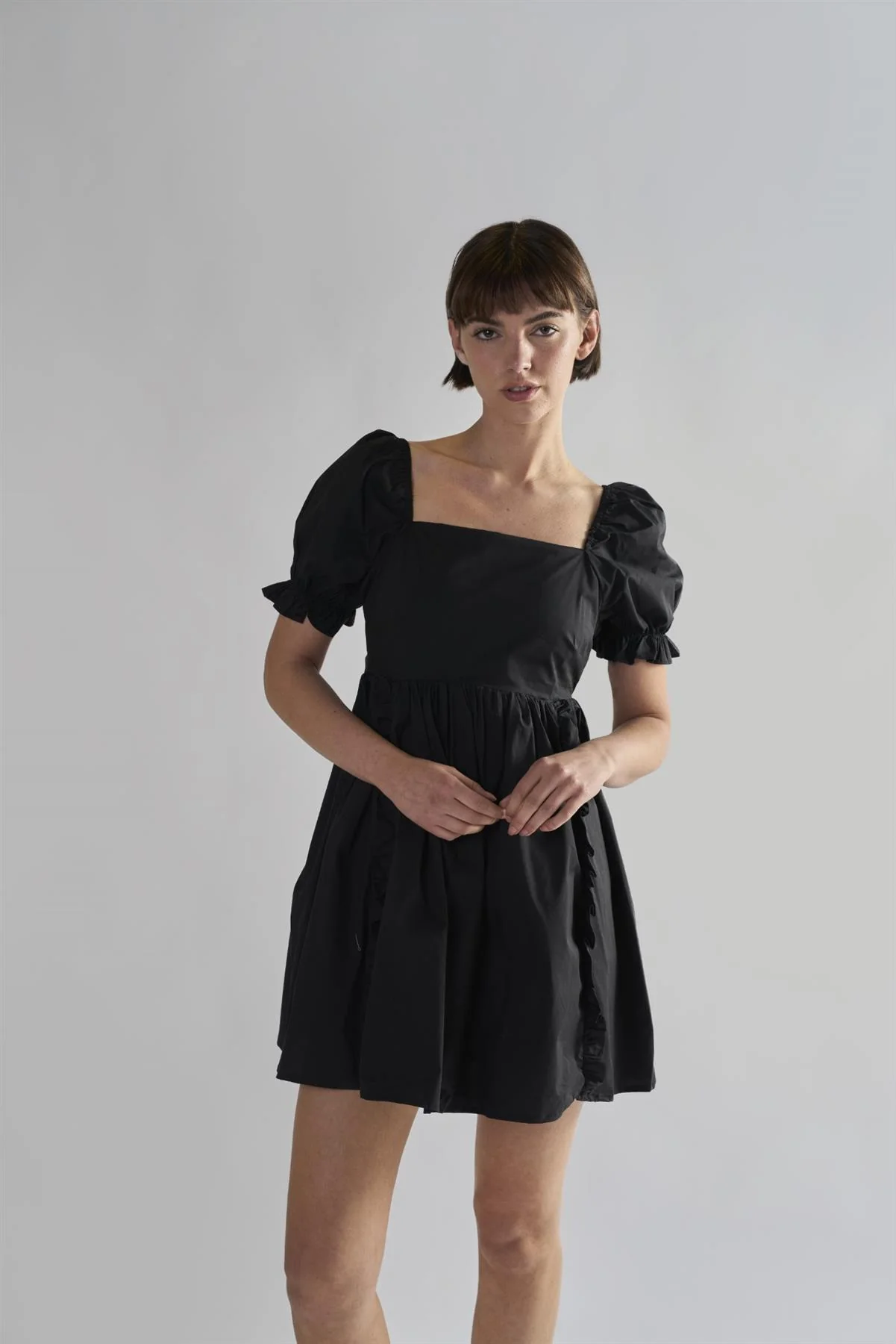 Black Tie-Back Mini-Dresses - Image 3