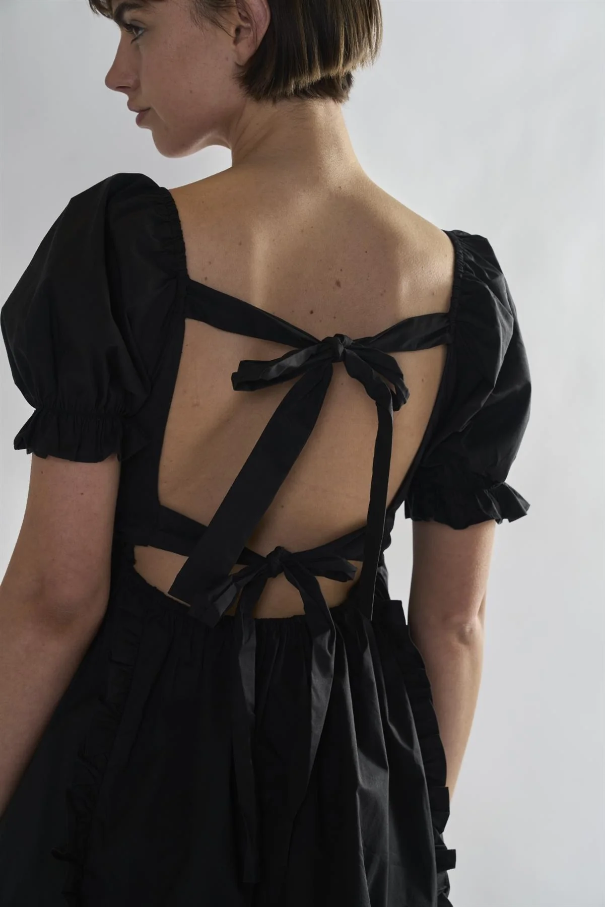 Black Tie-Back Mini-Dresses - Image 5