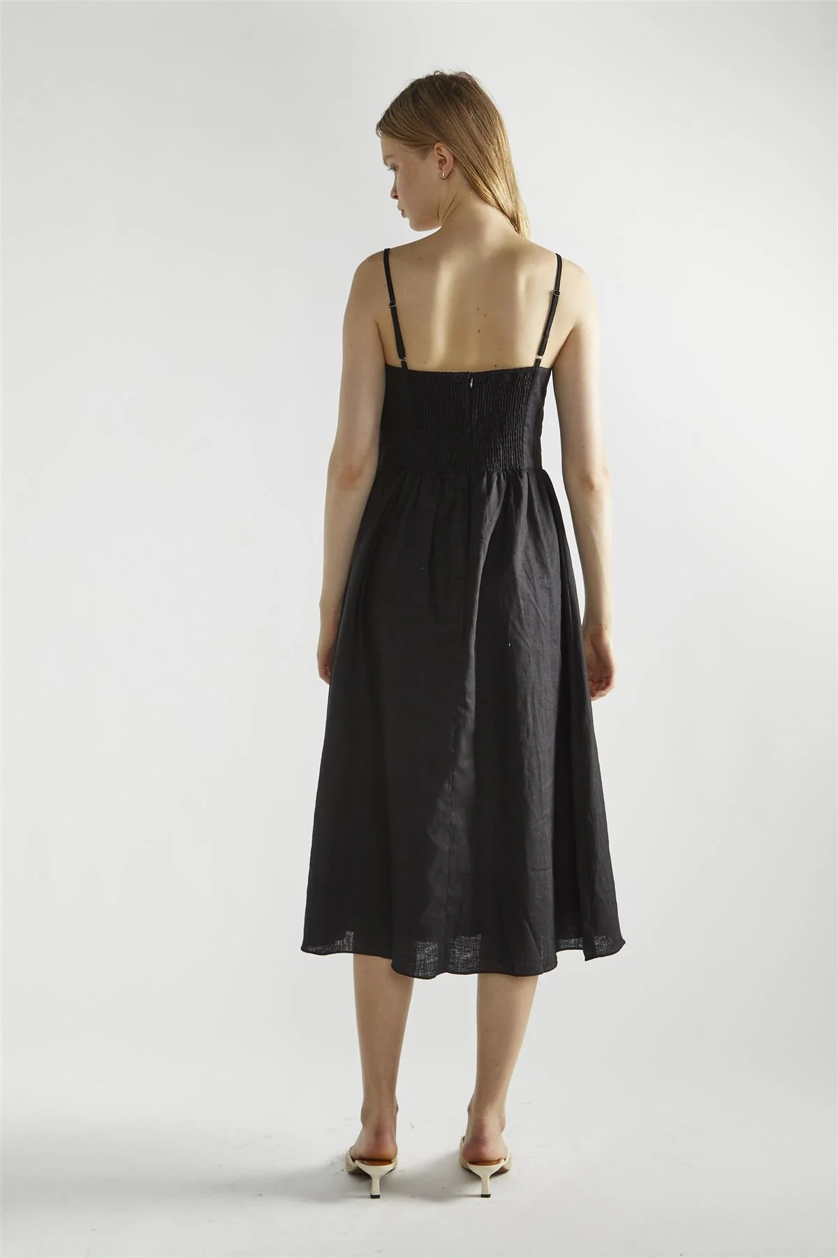 Black Tie-Front Midi-Dresses - Image 2