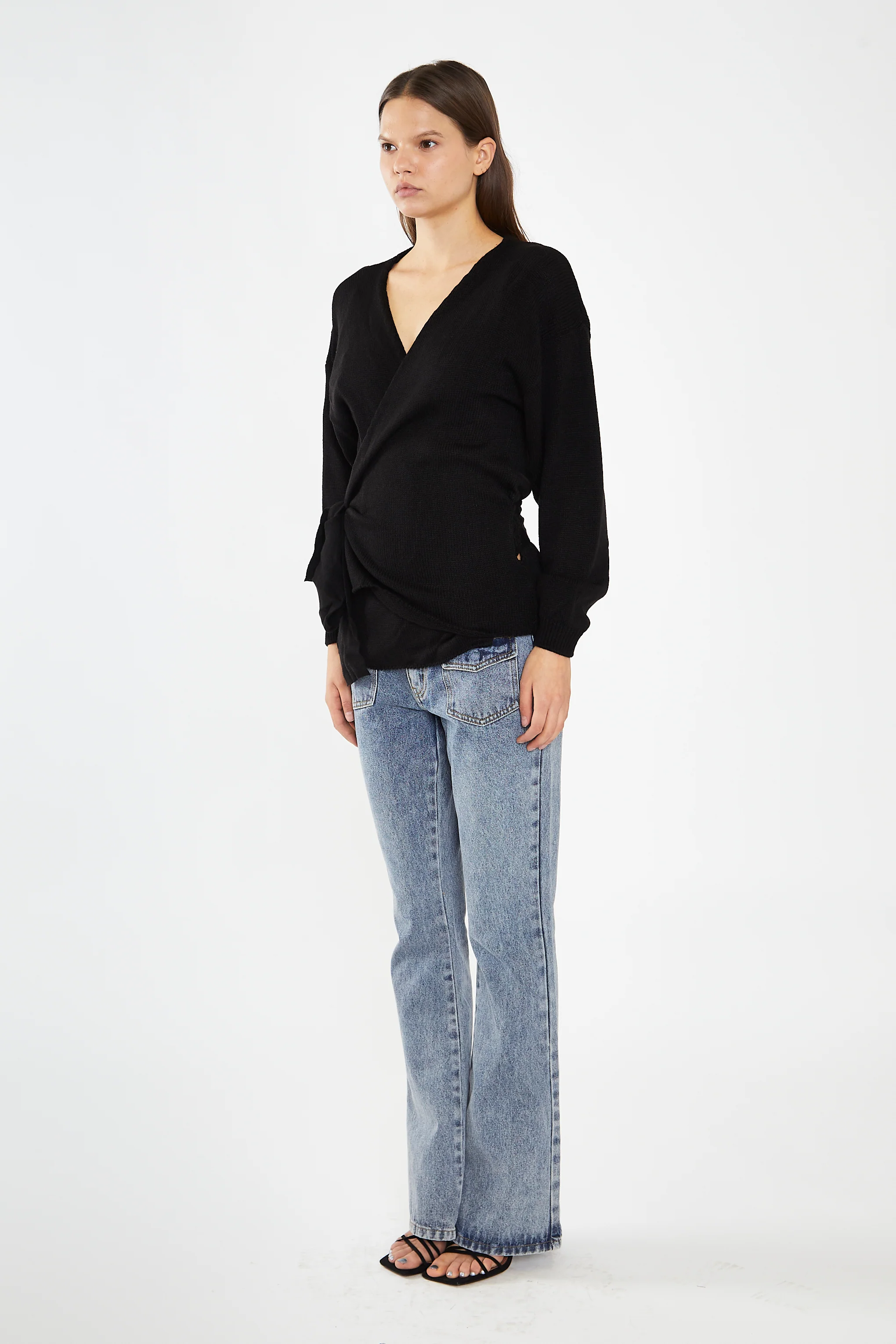 Black Wrap Cardigan - Image 4