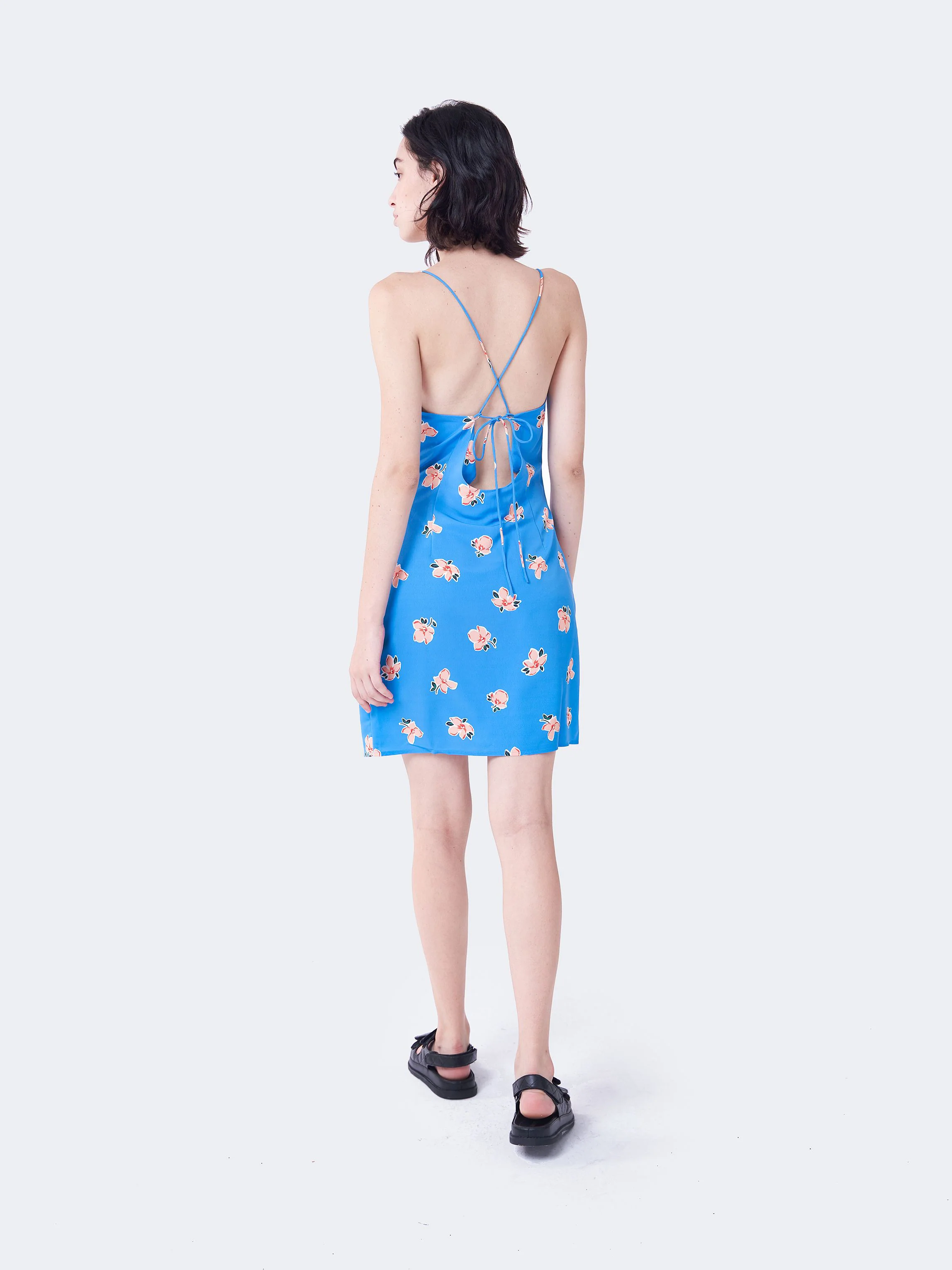 Glamorous Care Blue Orange Floral Mini Dress - Image 4