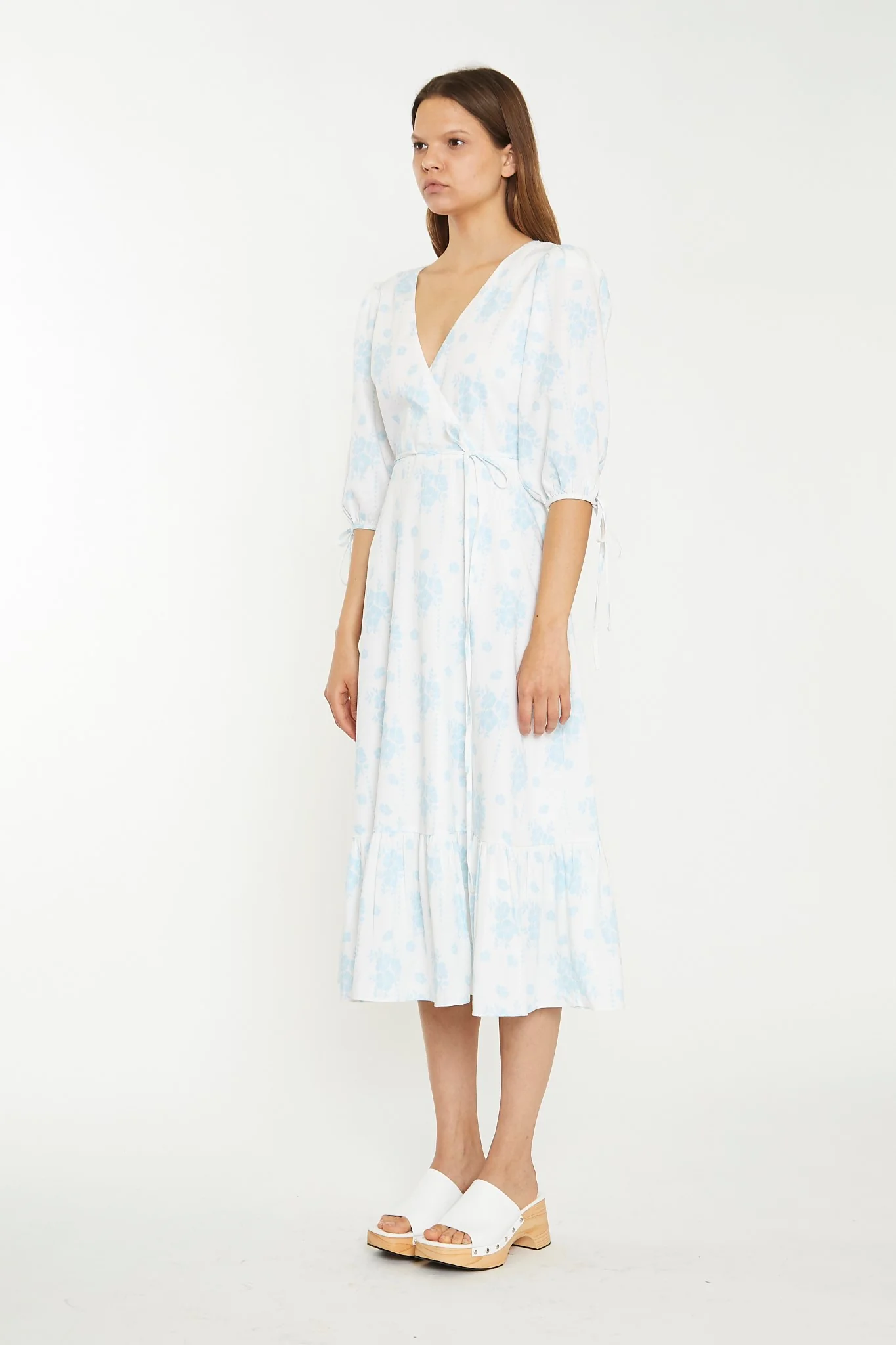 Blue Wallpaper Floral Midaxi Wrap-Dress - Image 3