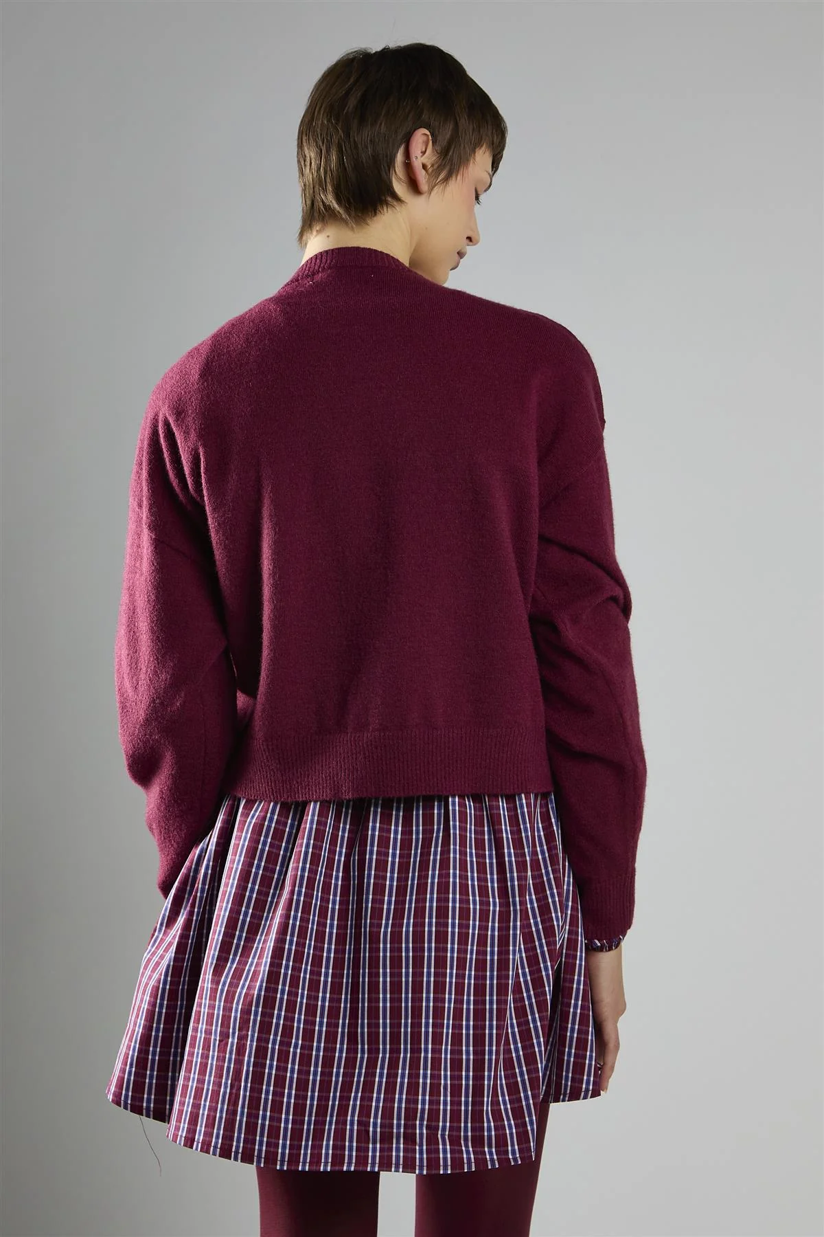 Burgundy Bow-Front Cardigan - Image 2
