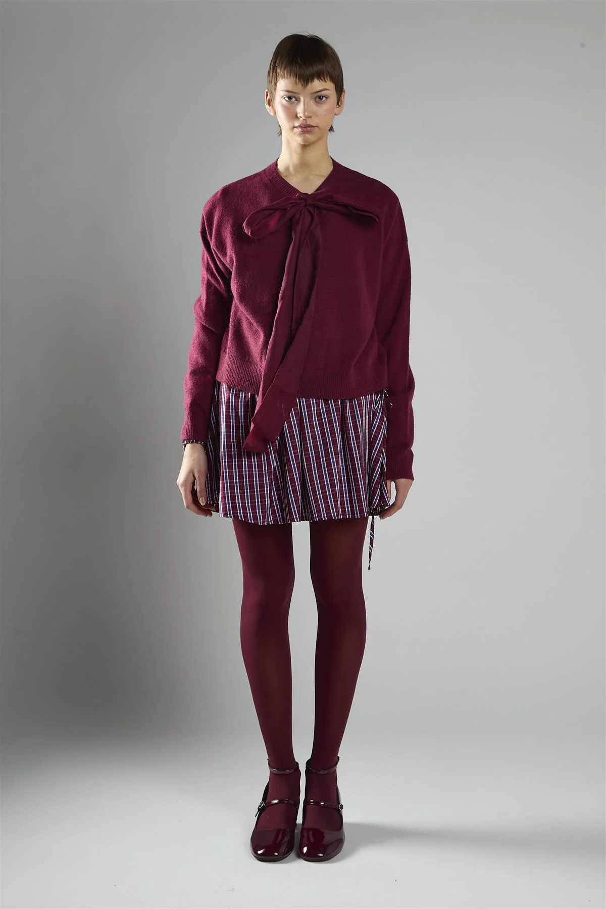 Burgundy Bow-Front Cardigan - Image 5