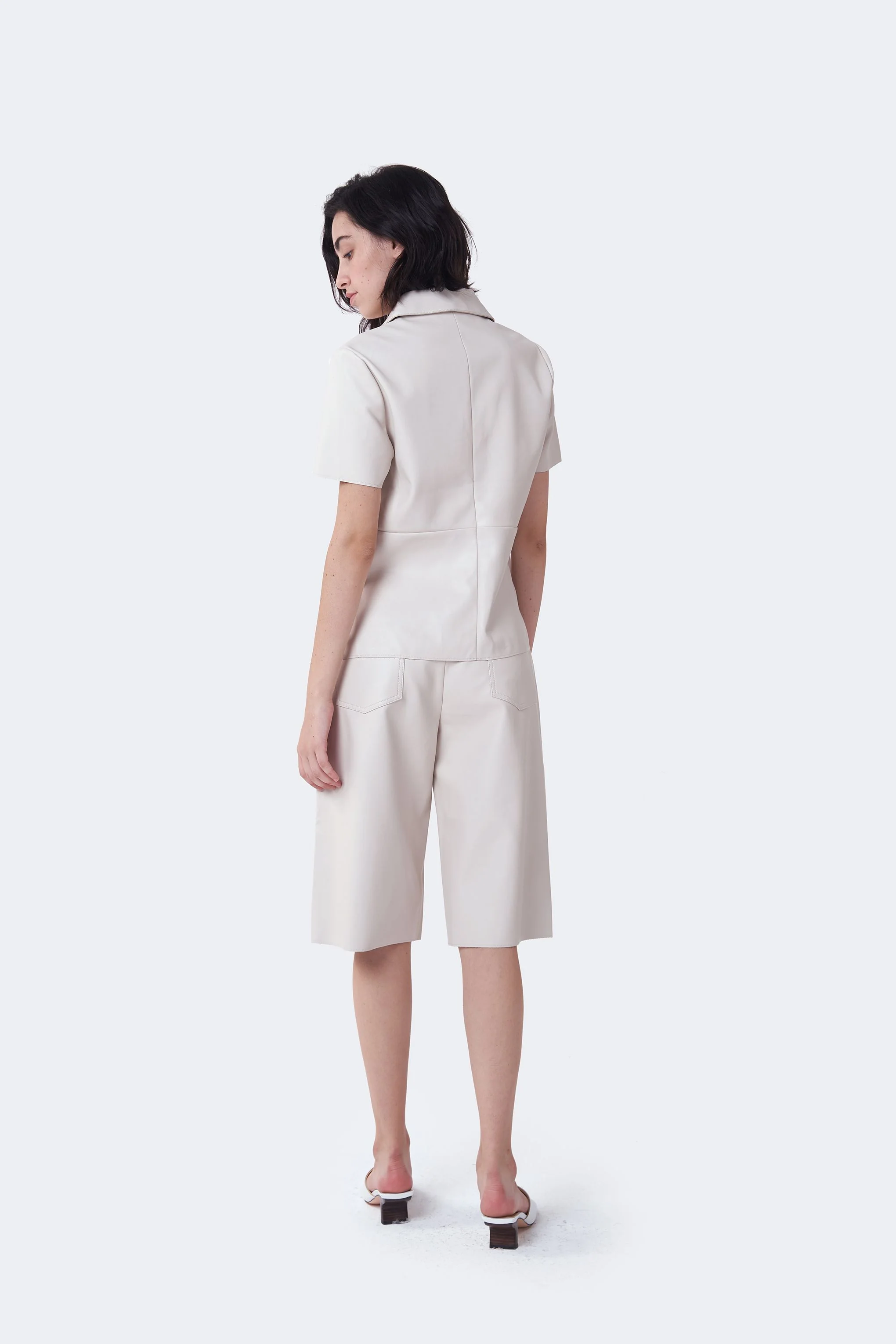 Chic Beige Knee-Length Shorts - Image 2