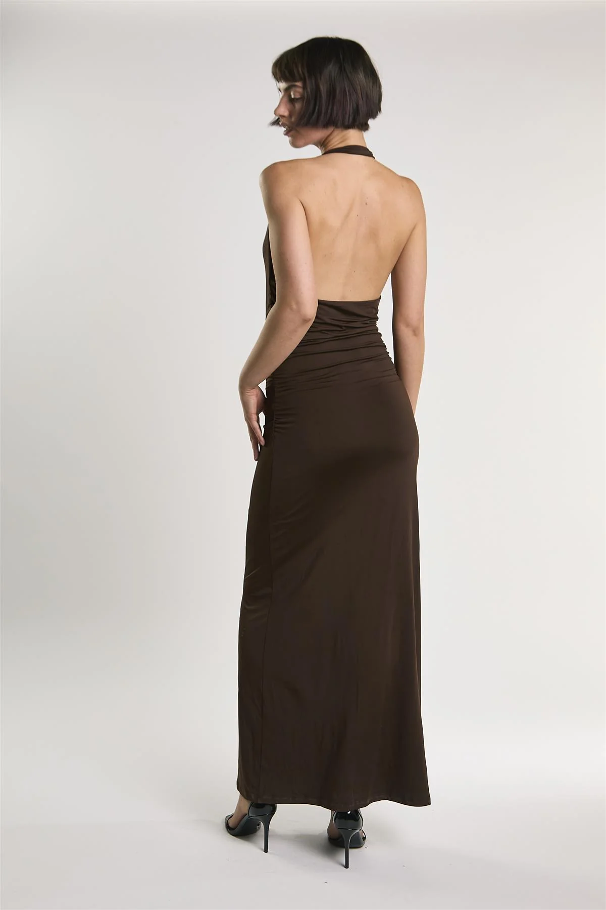 Chocolate Cowl Neck Maxi Dress - Image 2