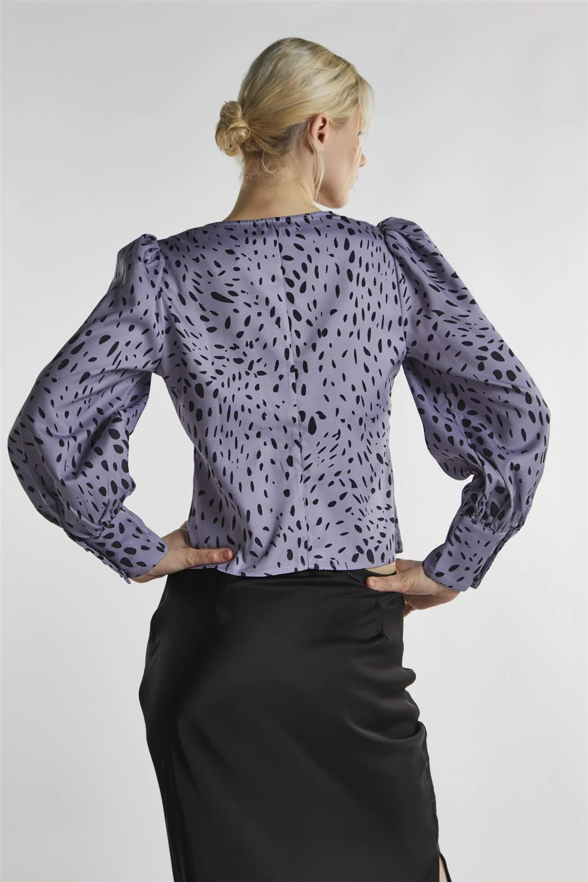 Dusty Lilac Dalmatian Long Sleeve-Tops - Image 2