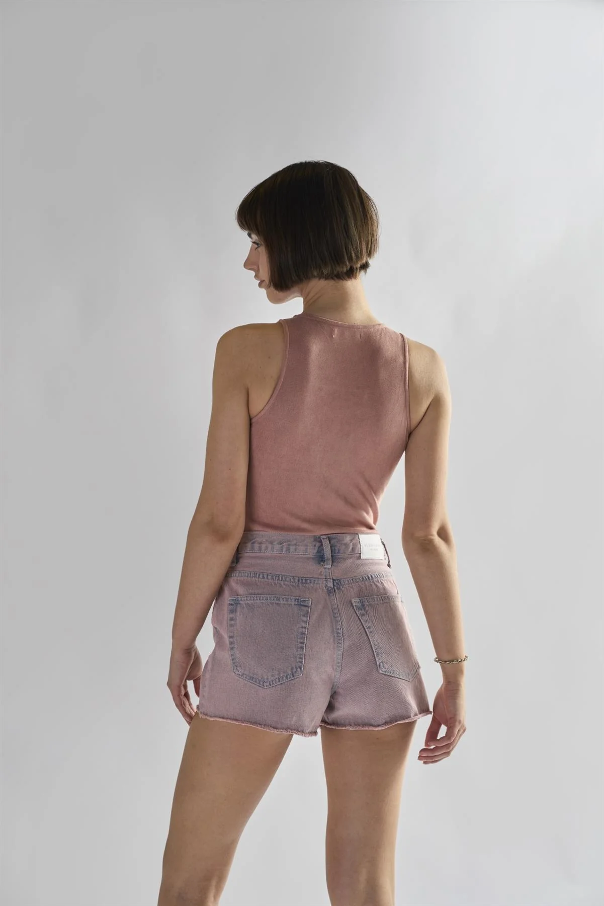 Dusty Pink Suede Tie Front Bodysuit - Image 2