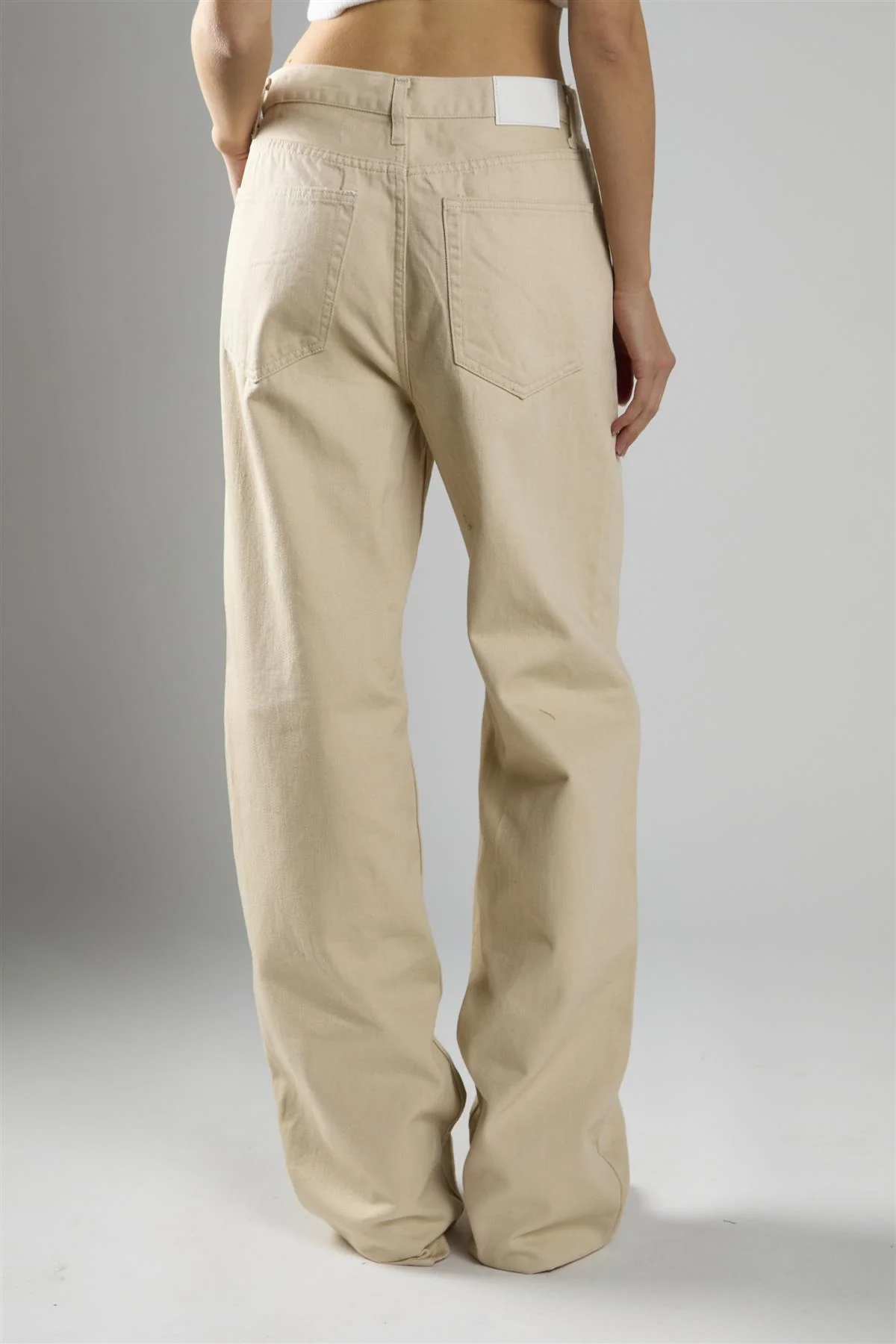 Ecru High-Waisted Straight-Leg Jeans - Image 2