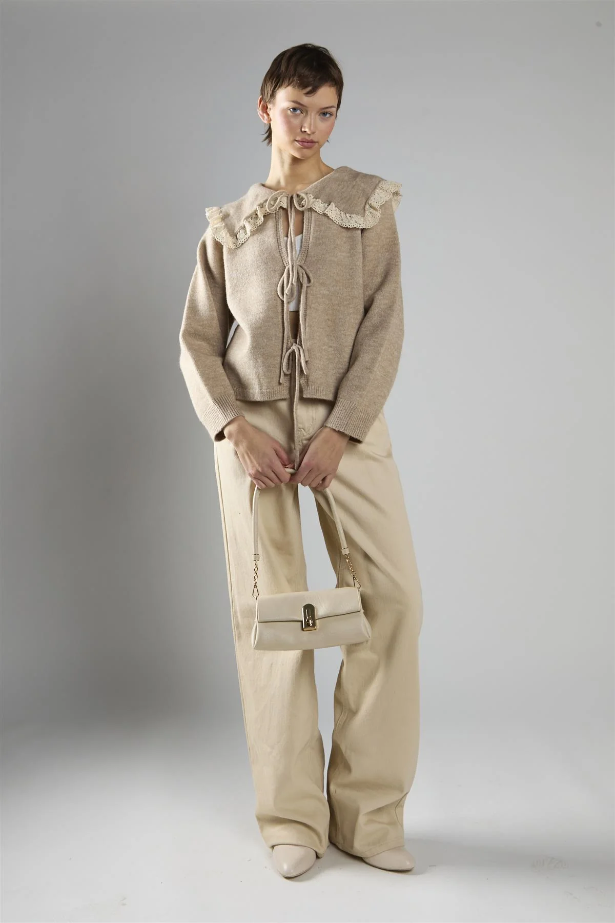 Ecru High-Waisted Straight-Leg Jeans - Image 5