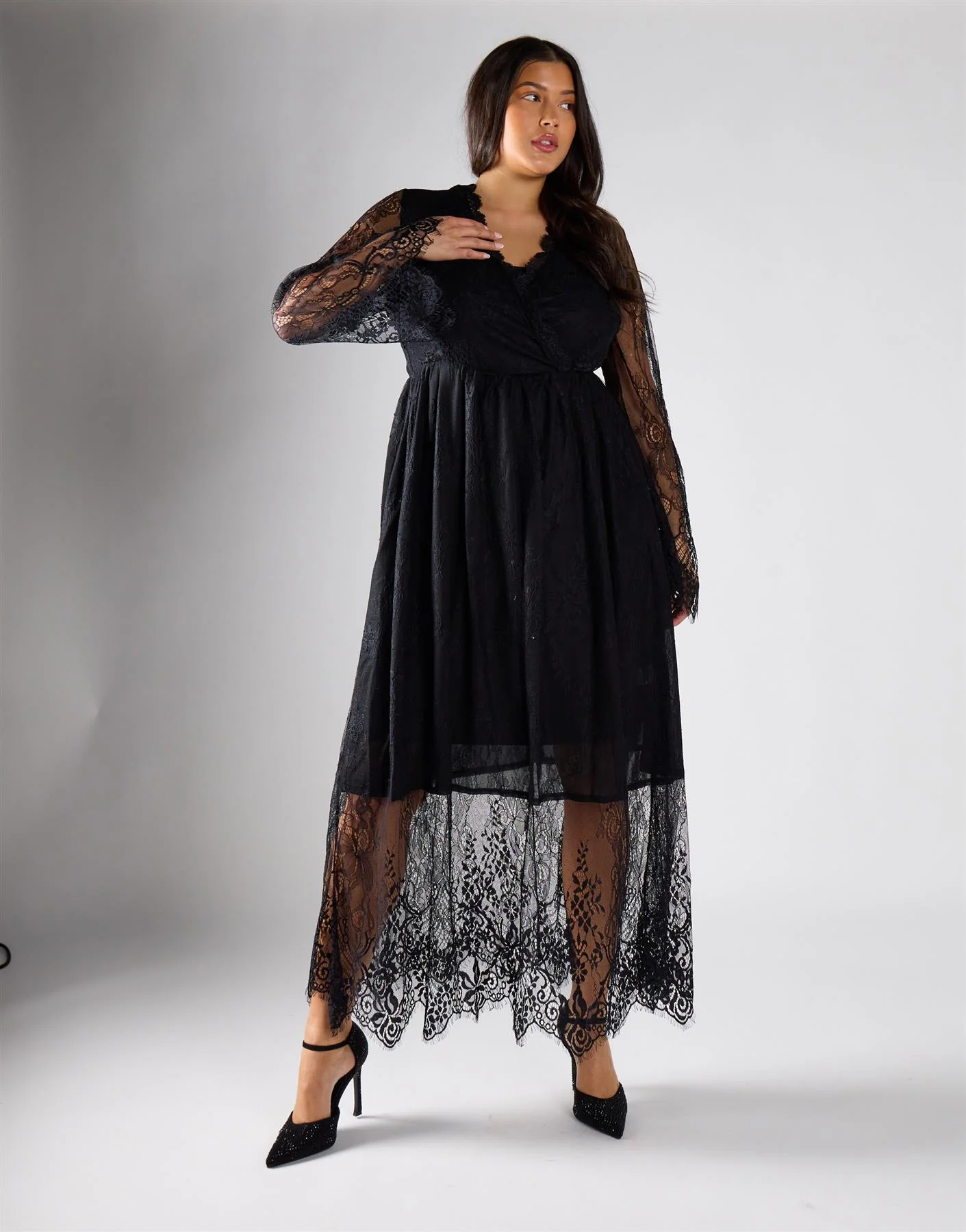 Glamorous Curve Black Maxi Dress