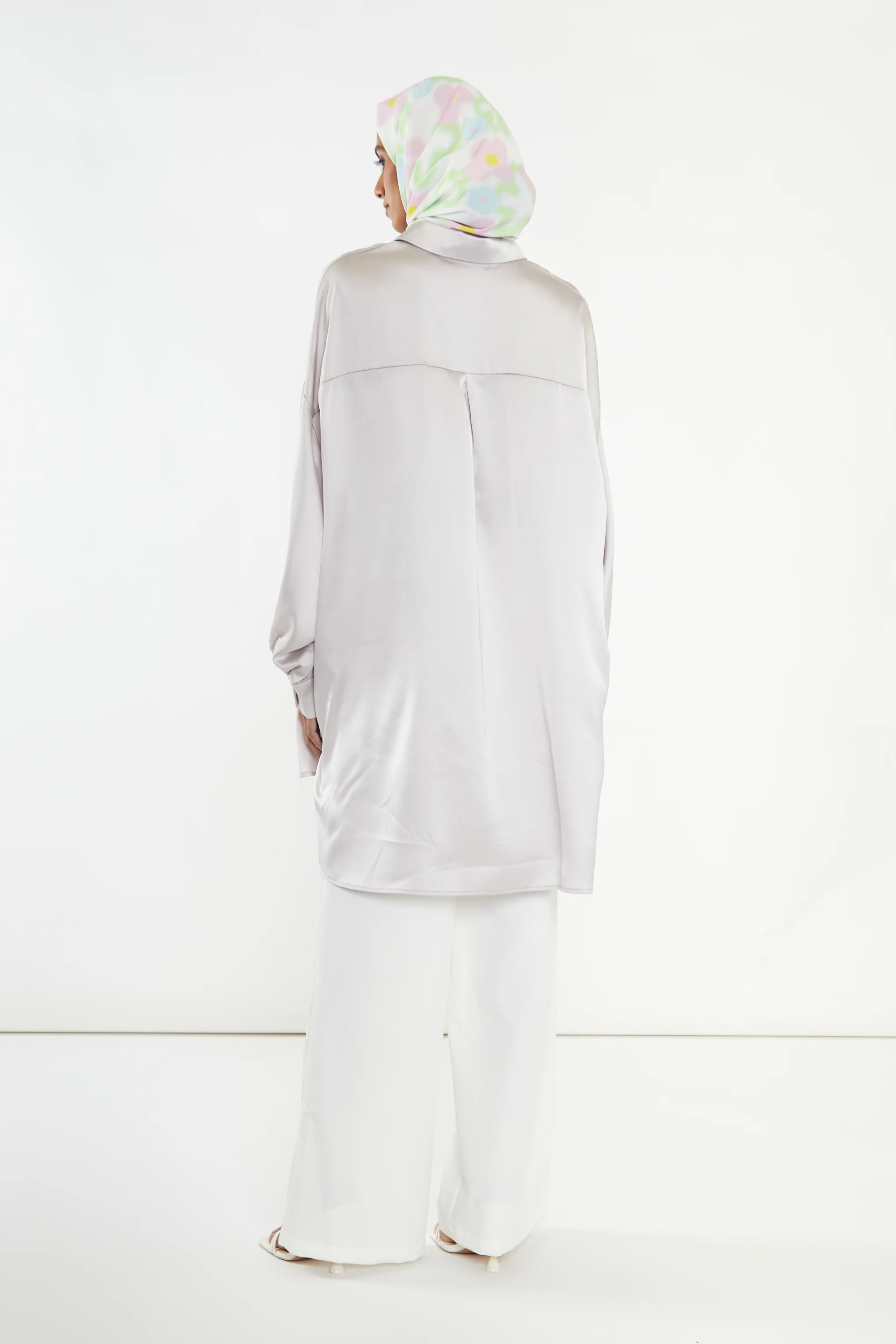 Silver Grey Shirt Dress - Image 4
