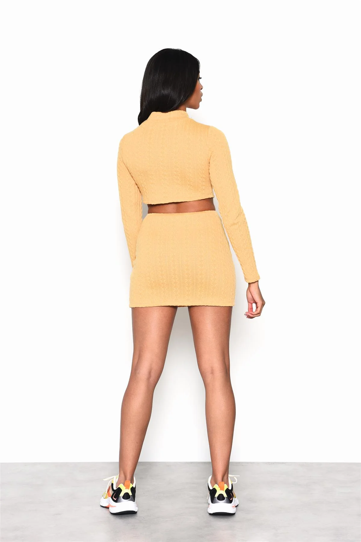 Golden-Yellow Cable-Knit Mini-Skirt - Image 2