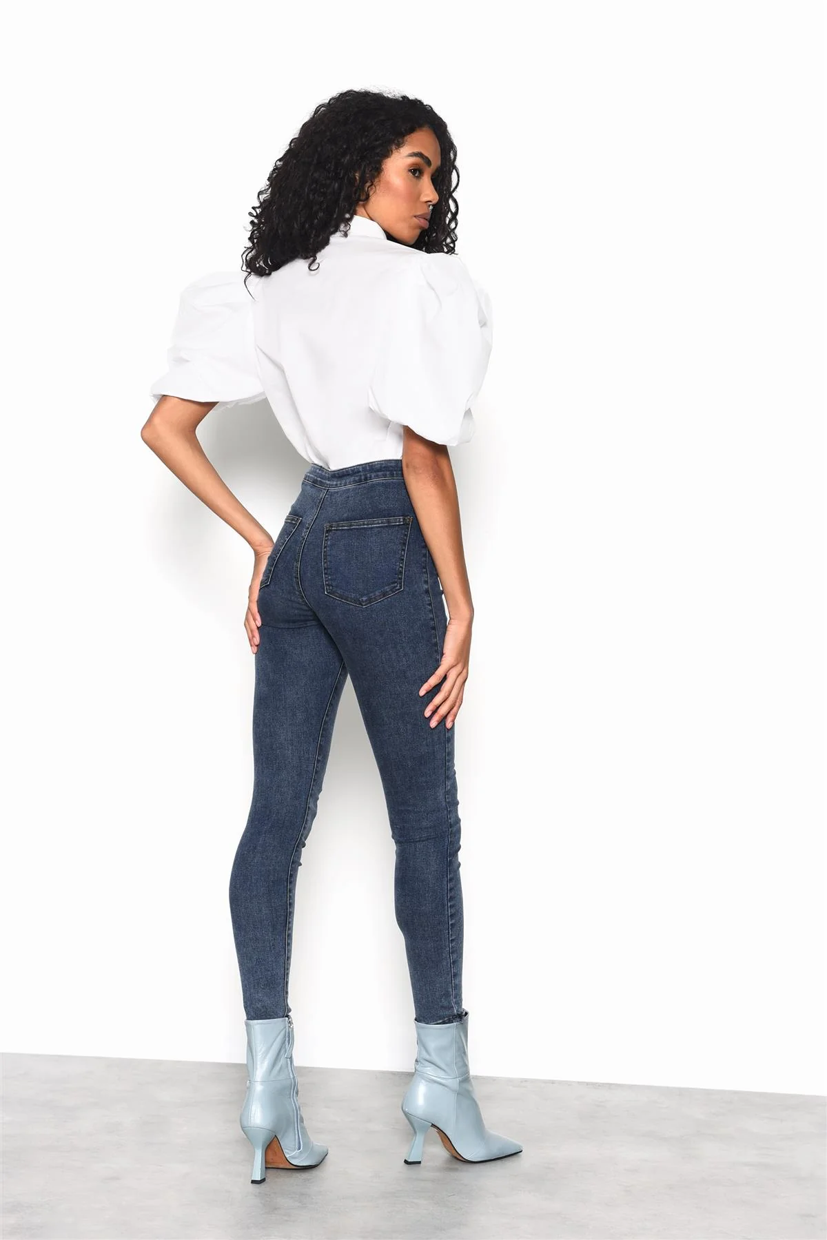 Ink-Blue High-Waisted Skinny-Jeans - Image 2