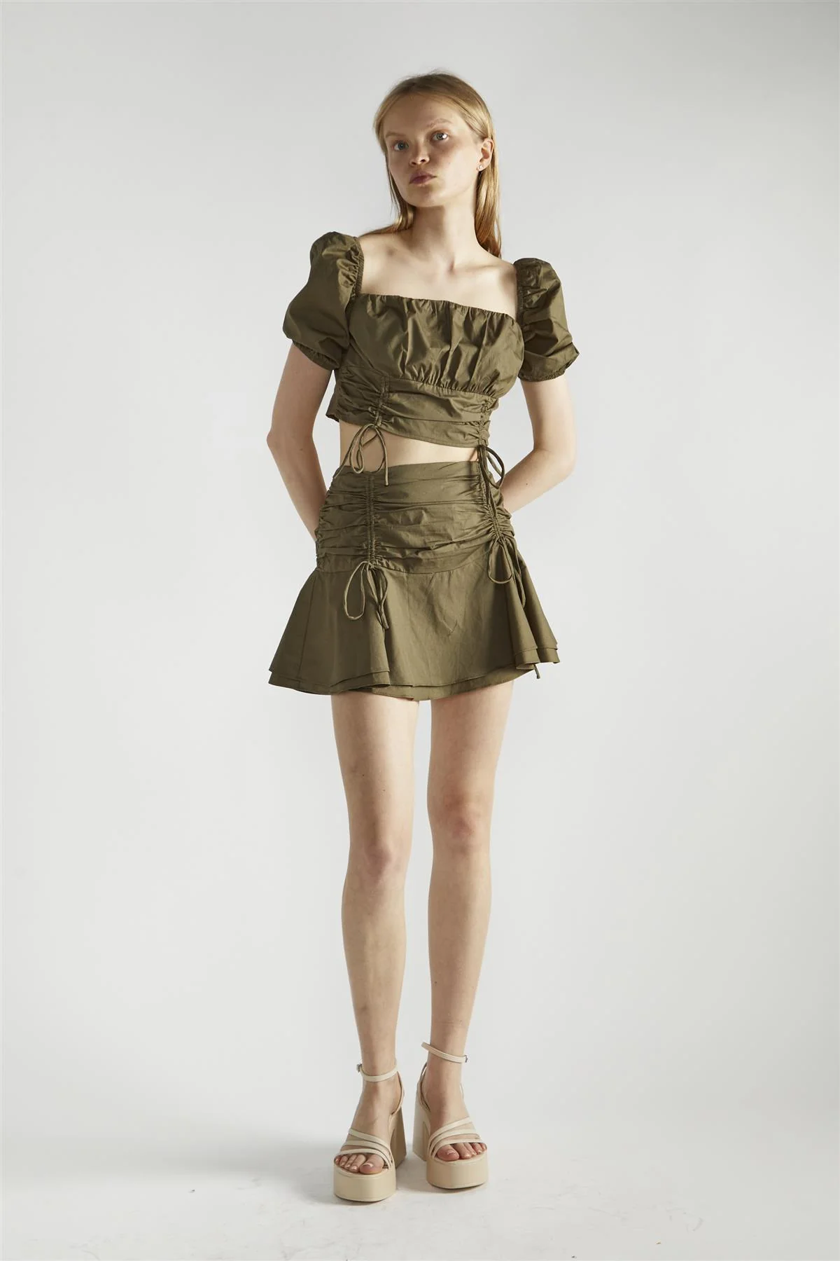 Khaki Tutu Mini -Skirt