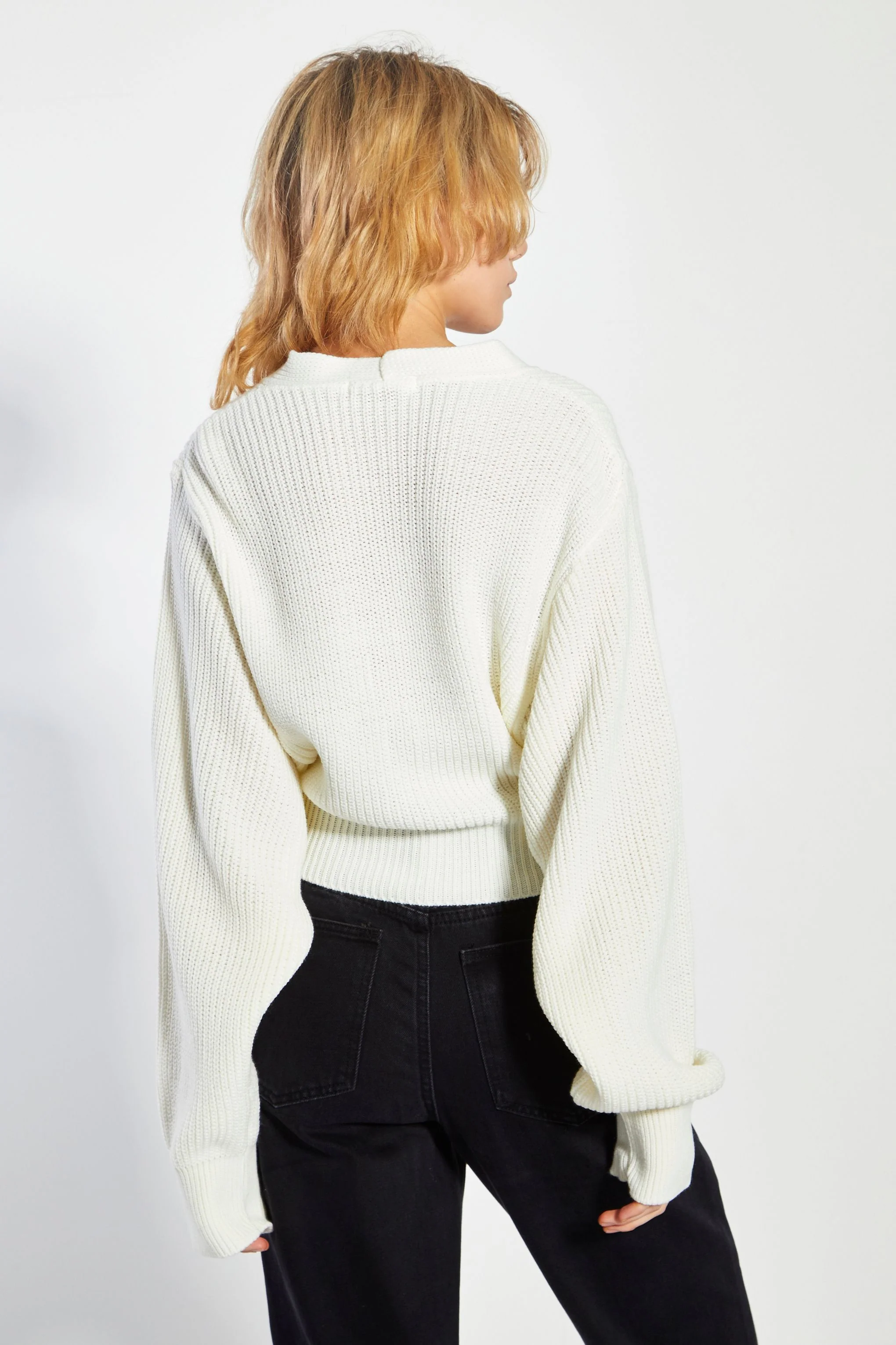 Glamorous Bone White button Front Knit Cardigan - Image 4