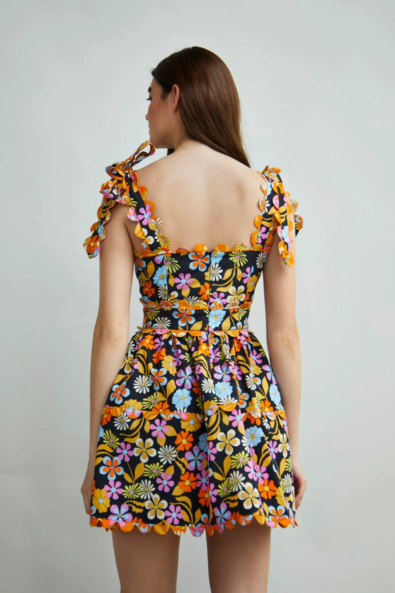 Glamorous Collection Tie Strap Mini Dress With Contrast Trim - Image 2