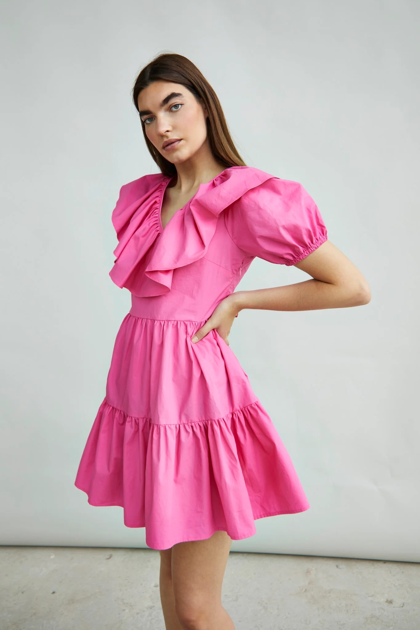 Glamorous Collection Puff Ruffle Mini Dress