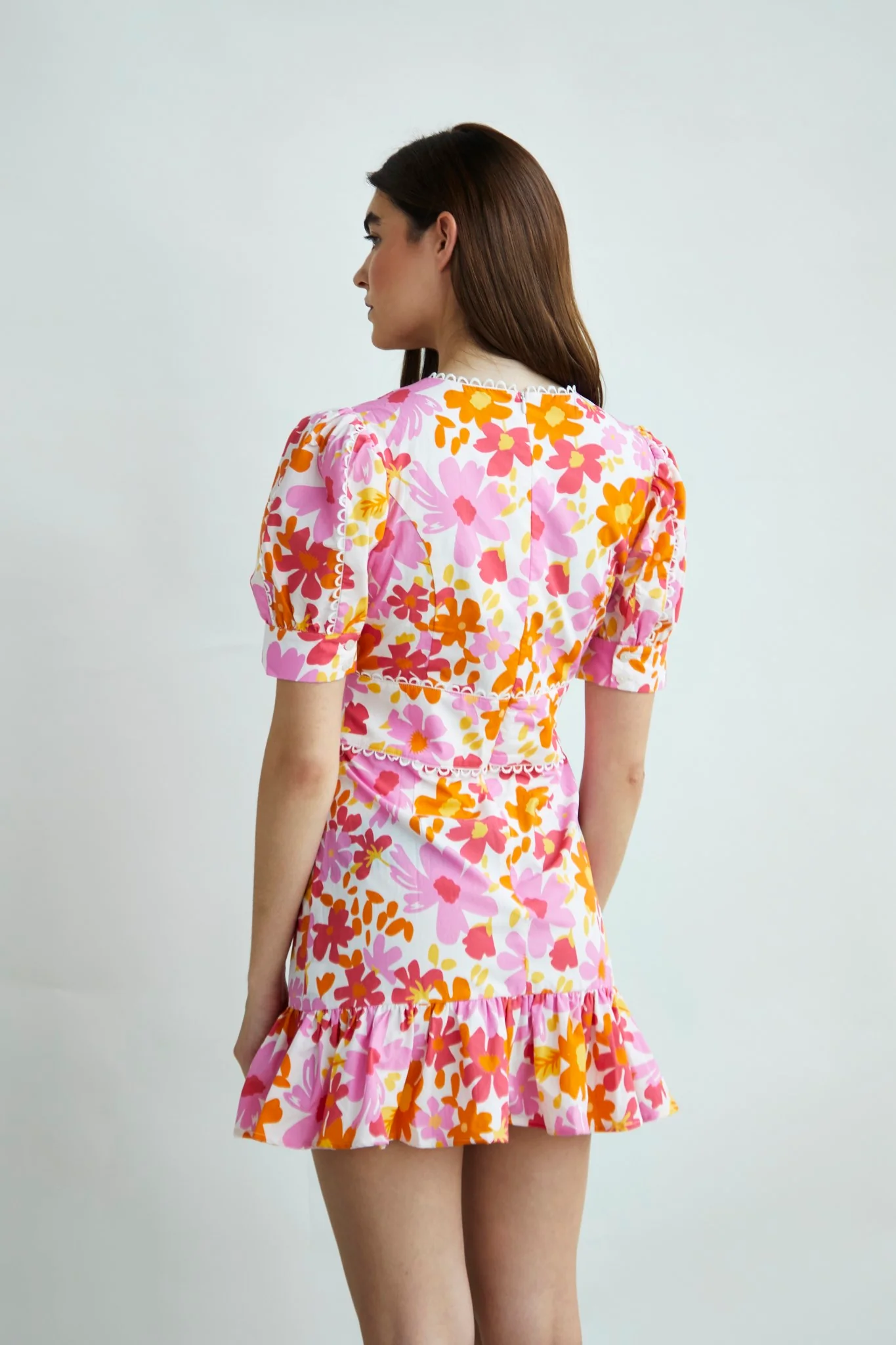 Glamorous Collection Puff Sleeve Peplum Mini Dress - Image 2