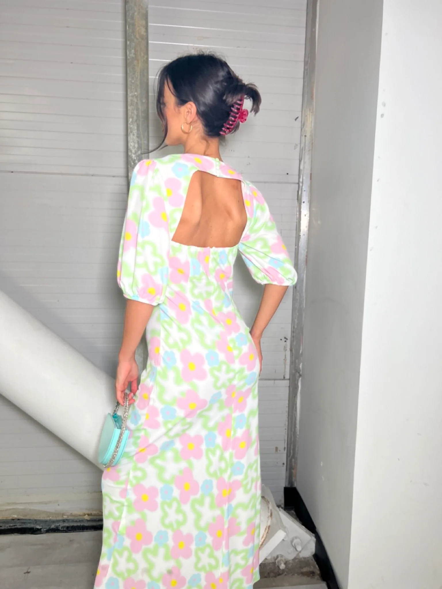 Multi Blurred Floral Maxi Dress - Image 21