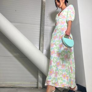 Multi Blurred Floral Maxi Dress - Image 3