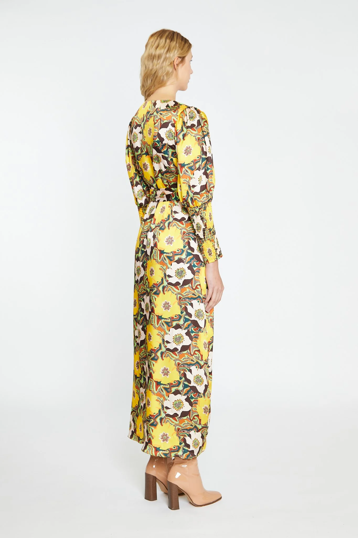 Psychedelic Multi-Floral Wrap Maxi-Dress - Image 4