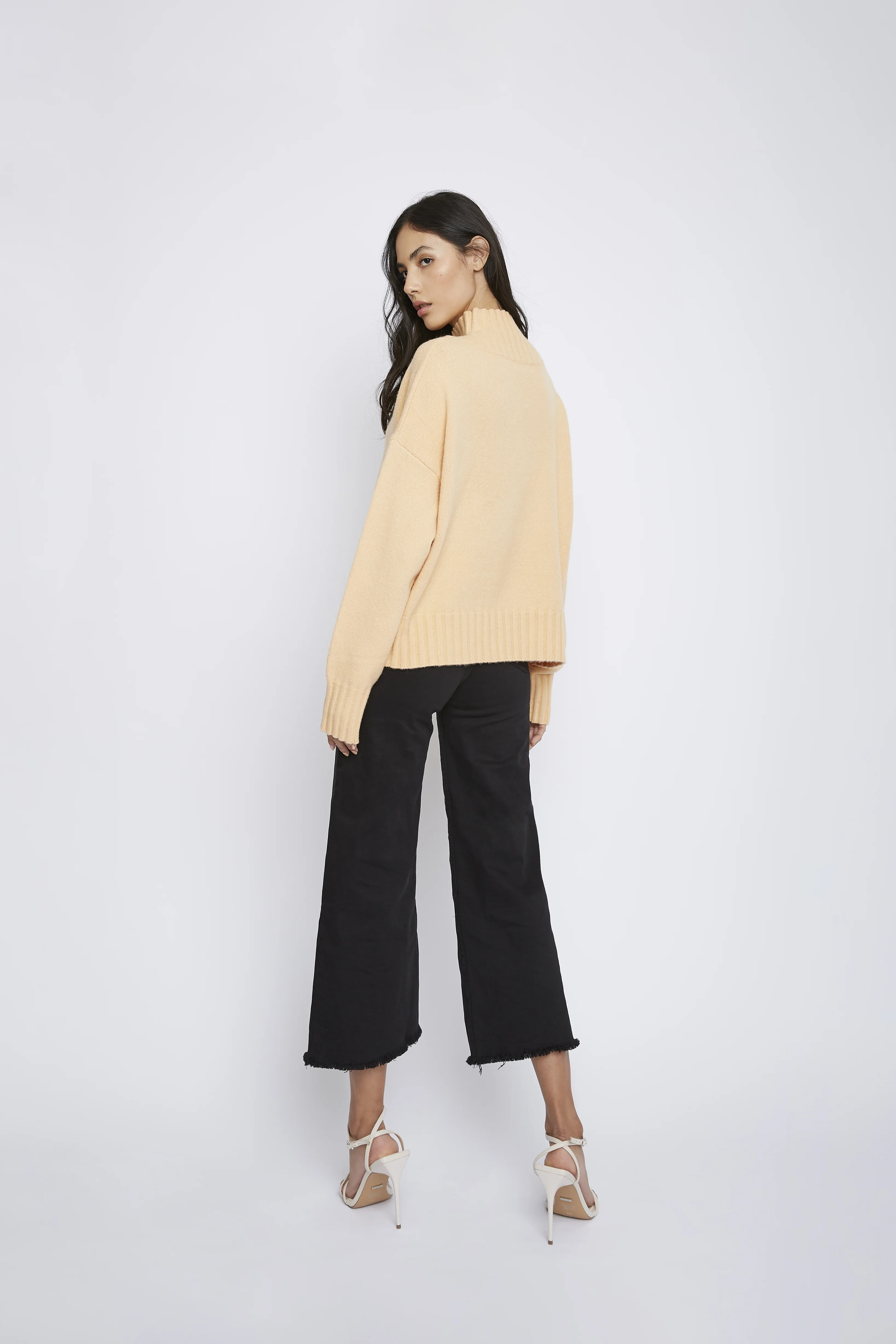 Glamorous Peach Quarter Zip Rib Jumper - Image 2