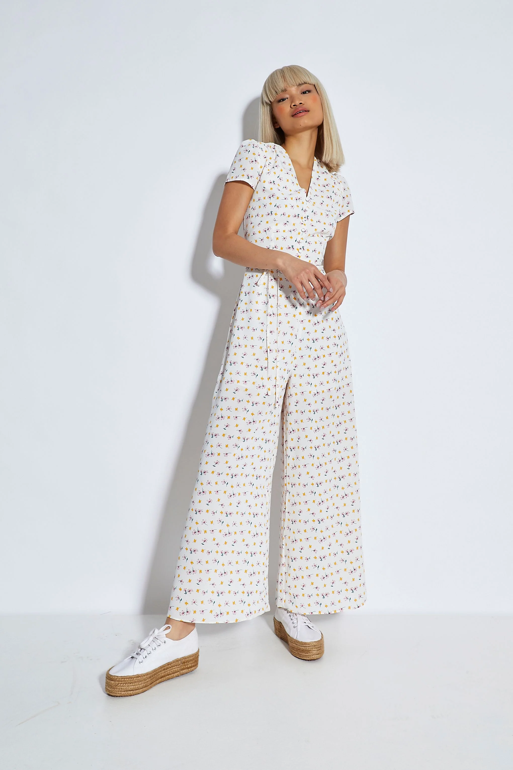 Glamorous Space Out Ditsy V- Neck Jumpsuit - Image 2