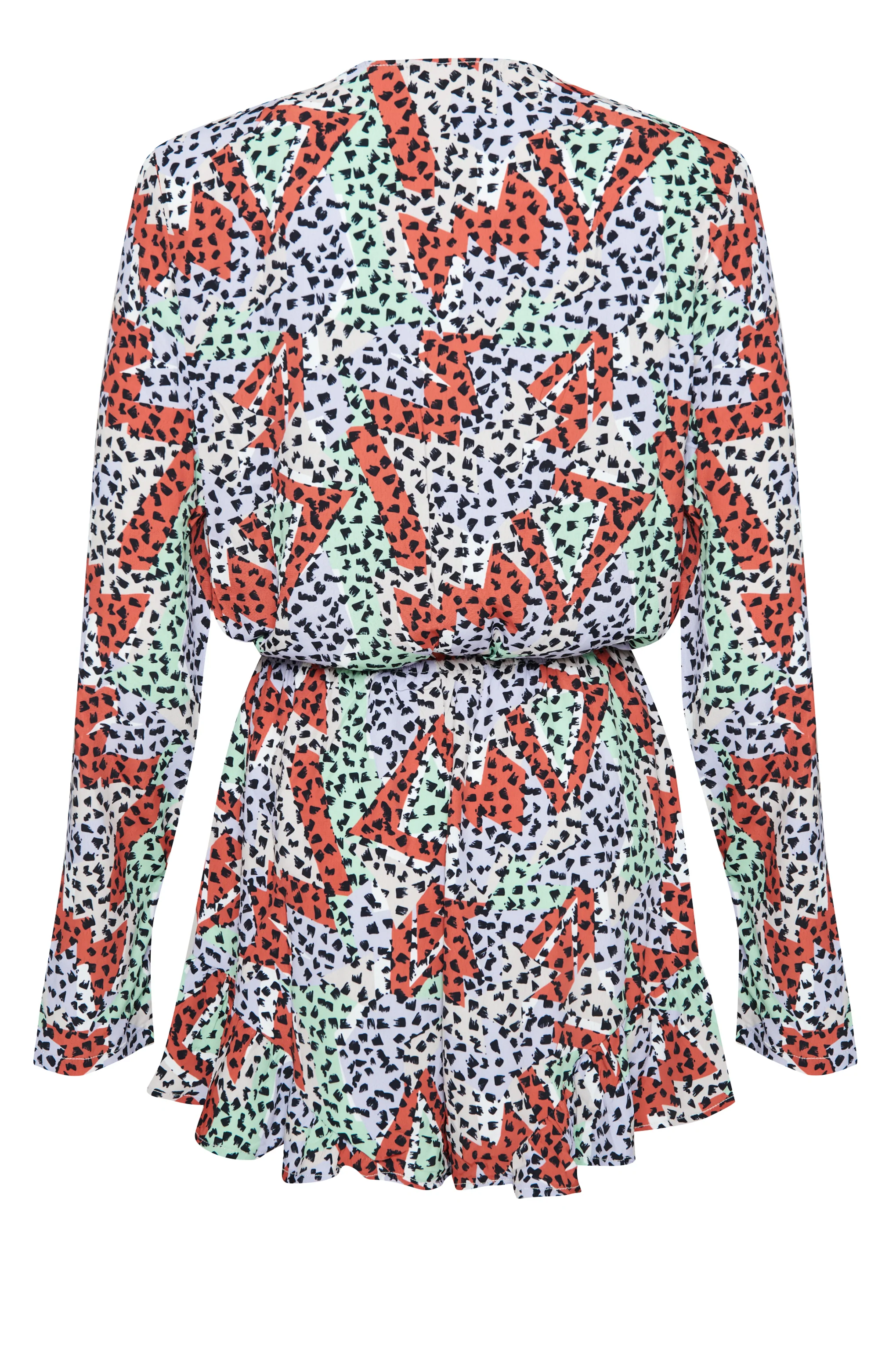 Glamorous Multi Geo Print Tie Front Playsuit - Image 2