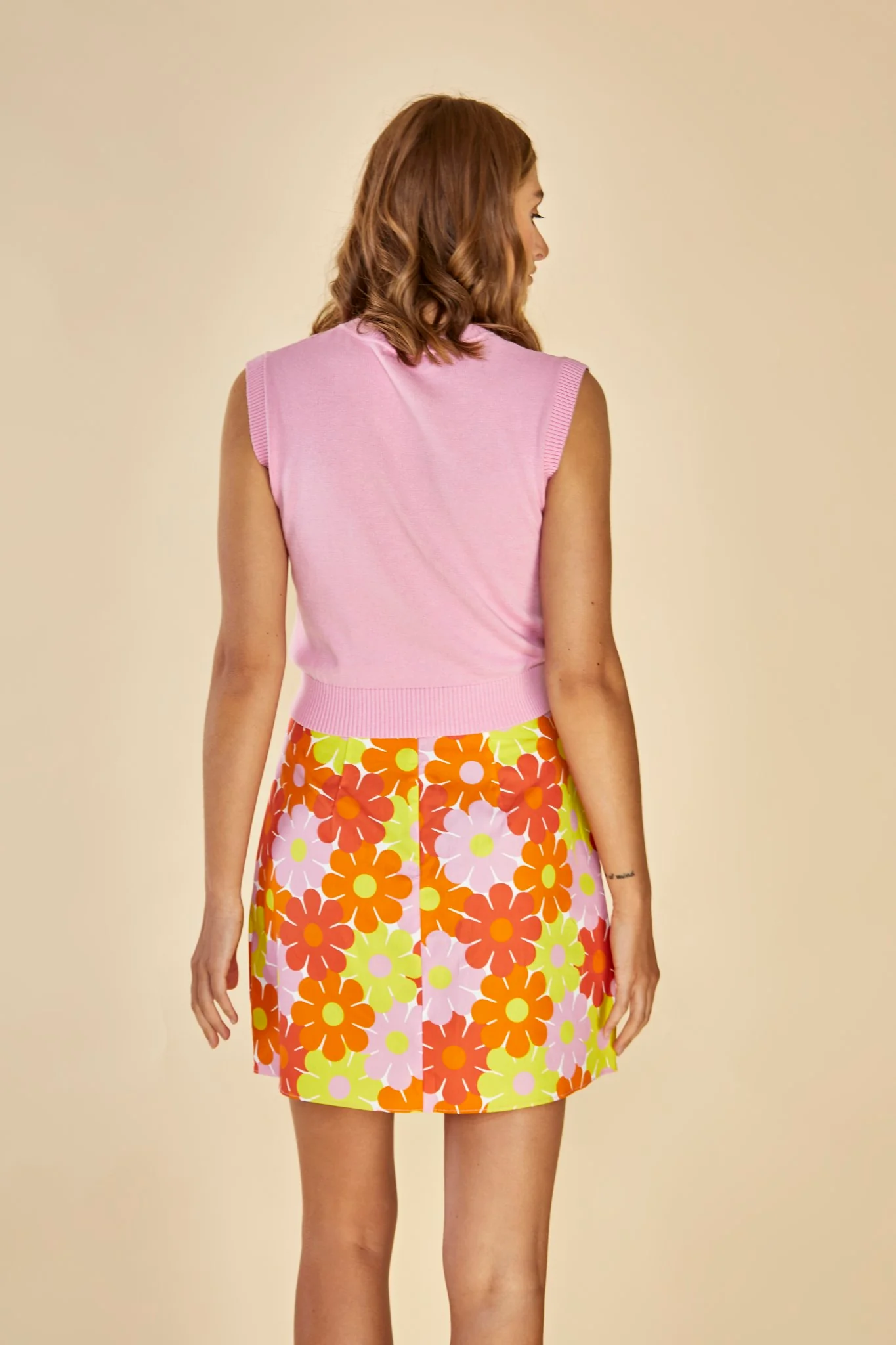 Glamorous Carer Bias Cut Mini Skirt with Front Side Split - Image 2
