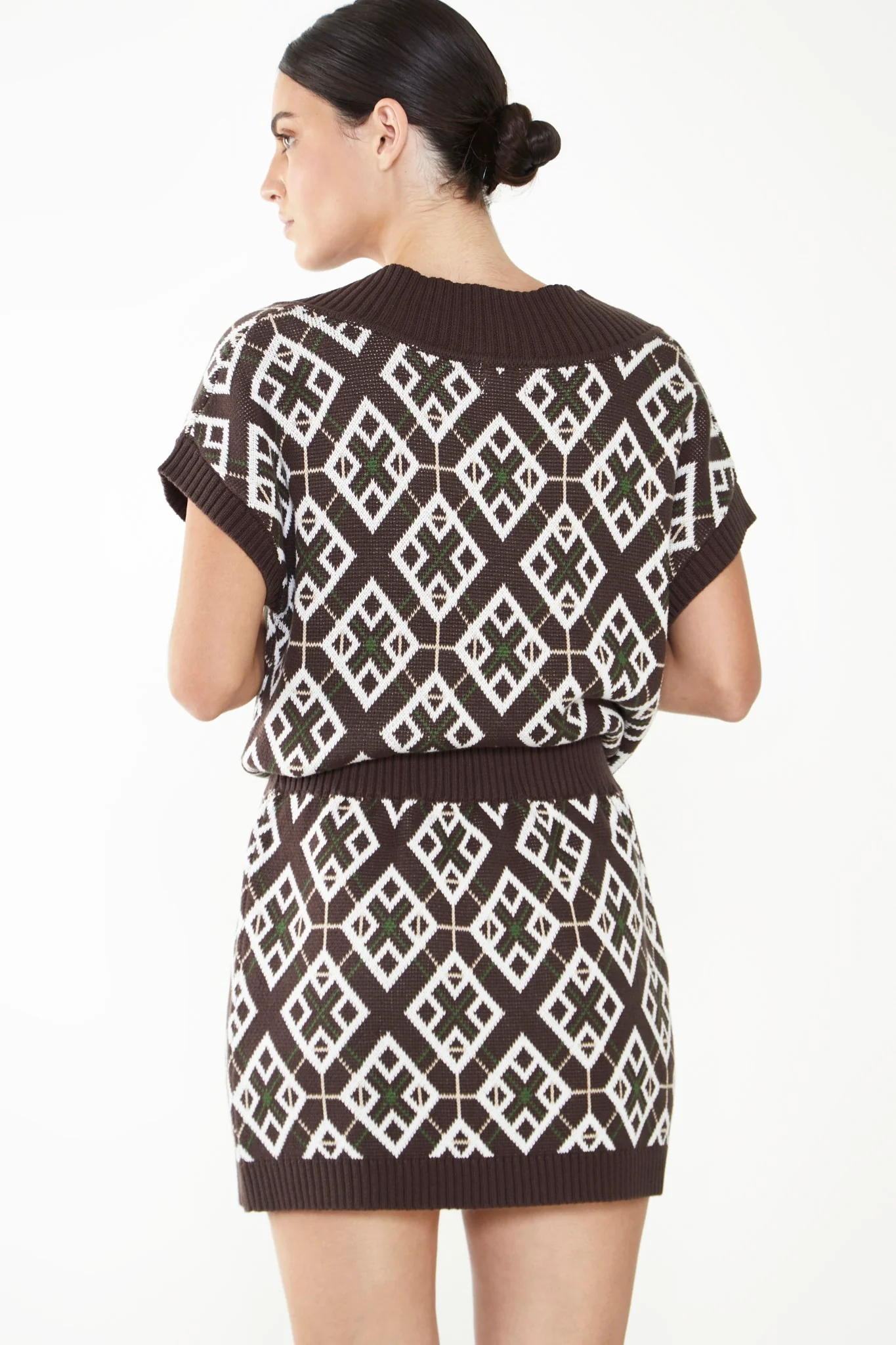 Glamorous Care Brown Geometric Mini Skirt - Image 2