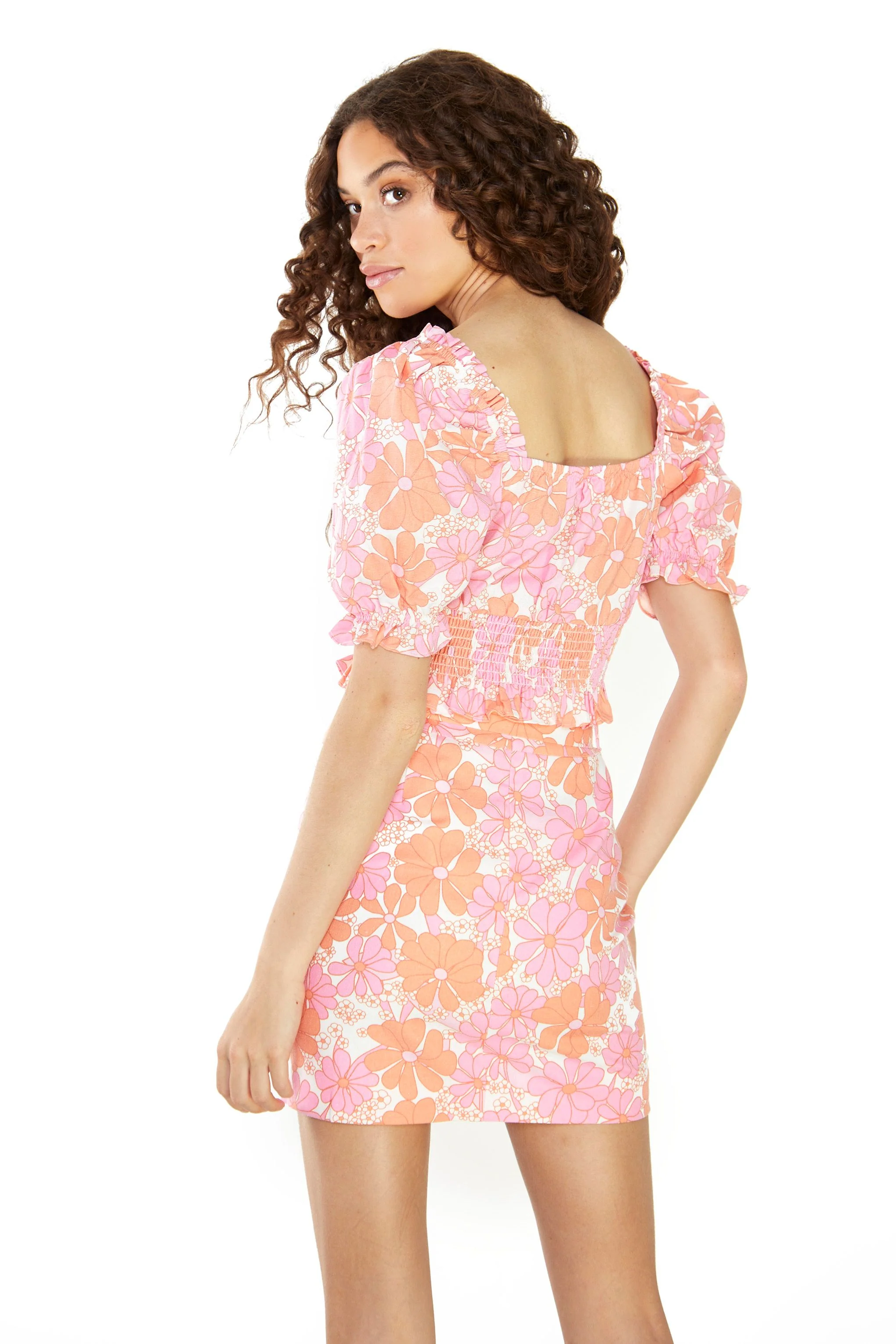 Glamorous Sixties Floral Belted Mini Skirt - Image 3