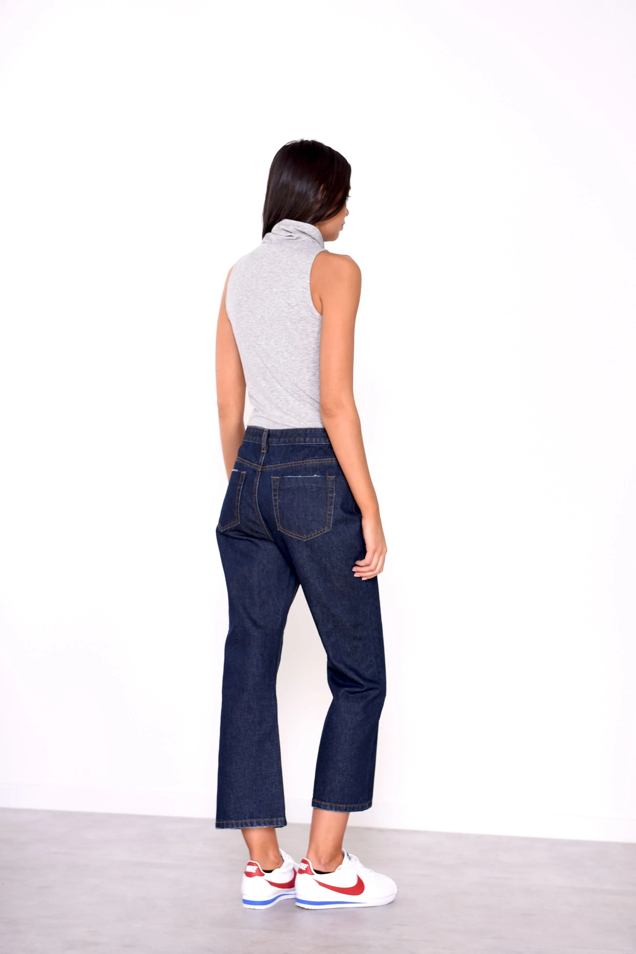 Glamorous Grey Marl High Neck Top - Image 2