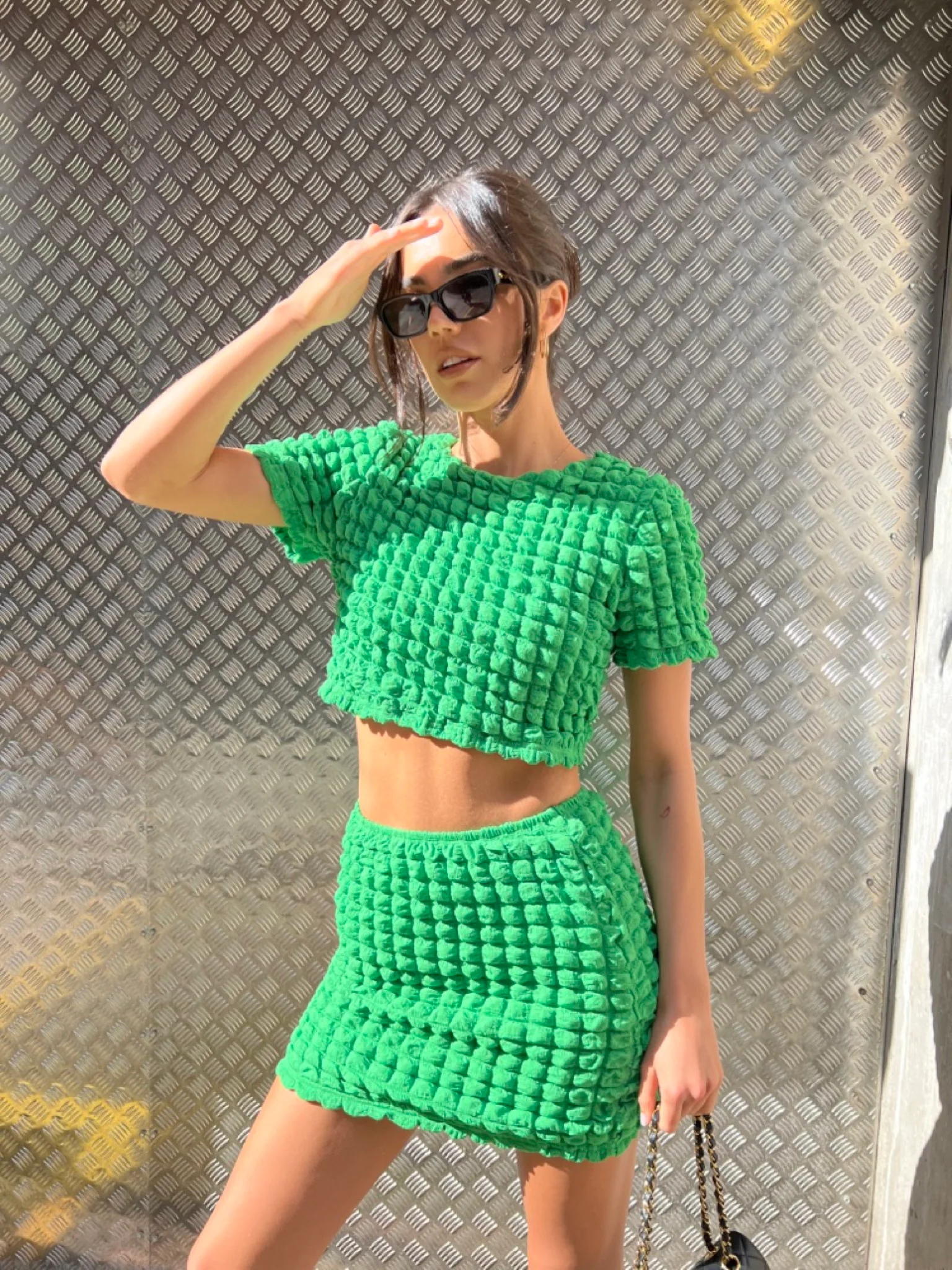 Textured Green Crop Top - Image 4