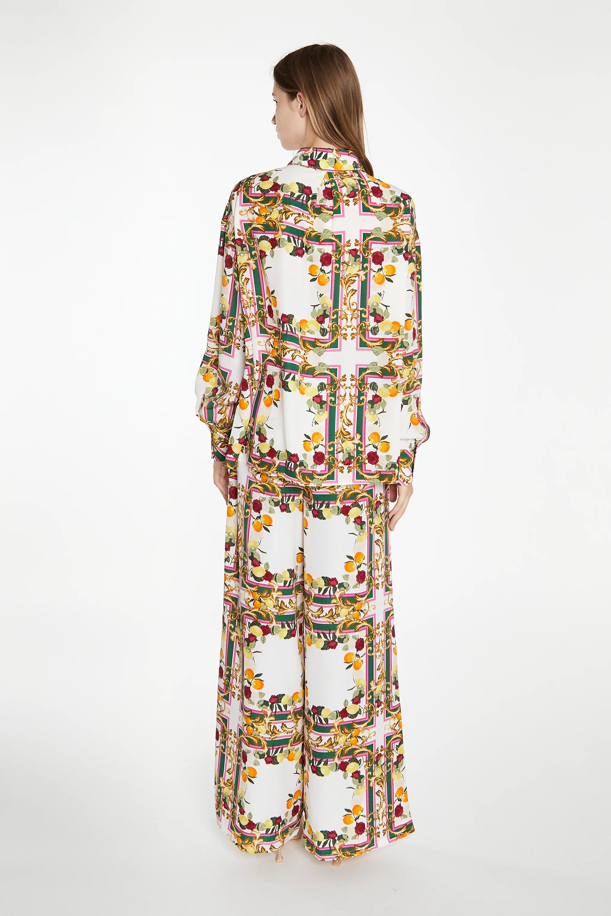 Citrus Scarf Print Long Sleeve Shirt - Image 4