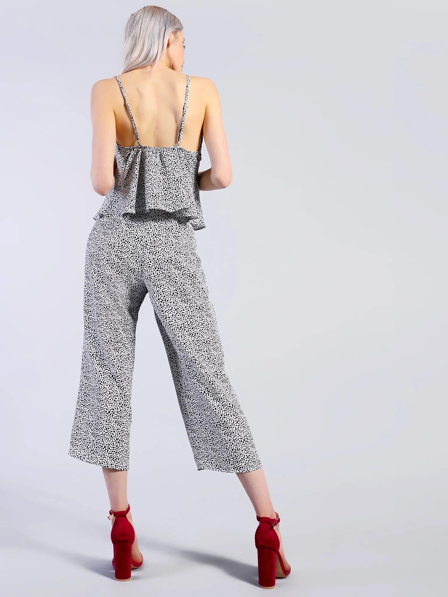 Glamorous Dalmatian Spot High Waisted 3/4 Length Trousers - Image 2