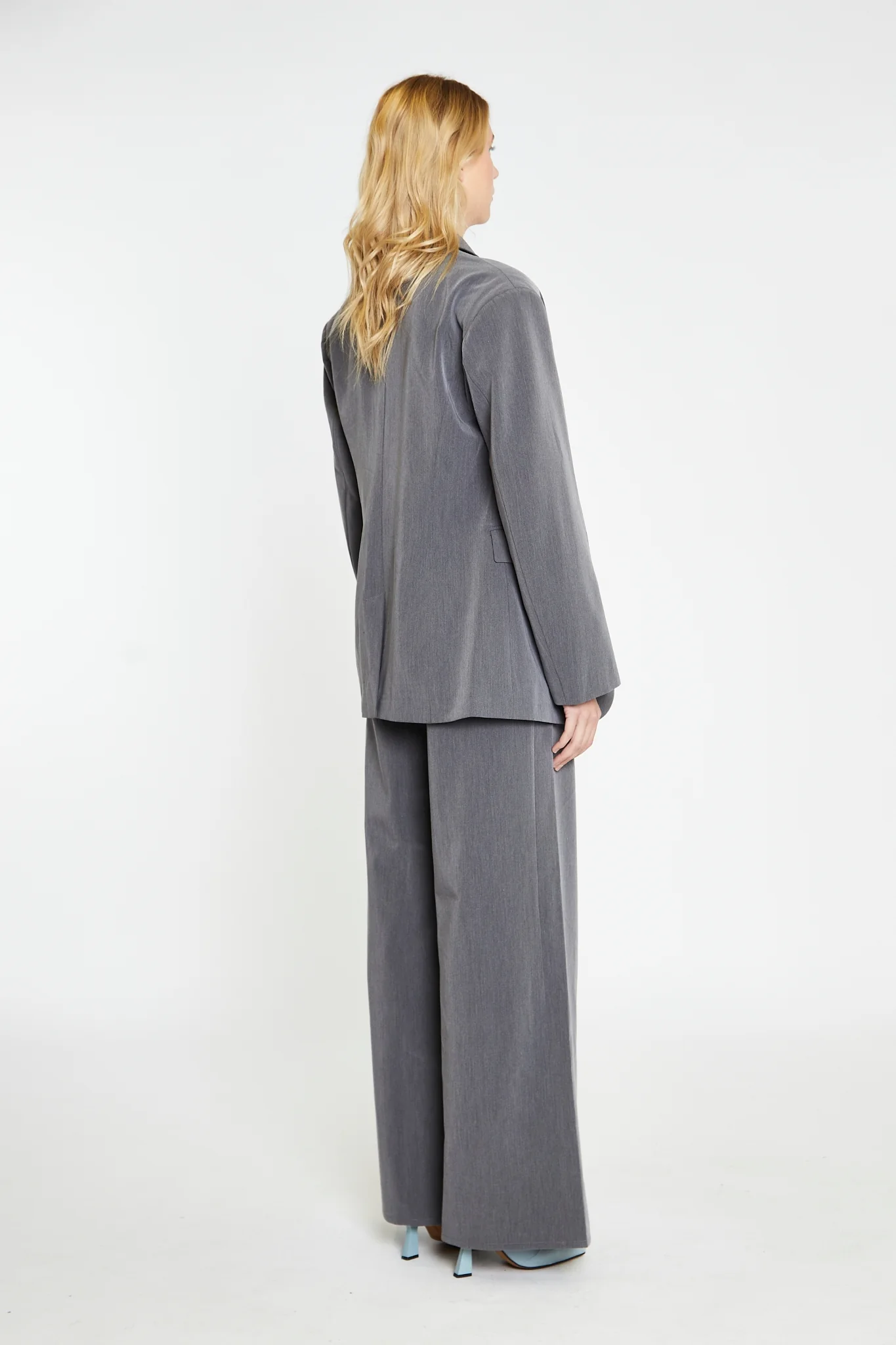 Dark-Grey High-Waisted Wide-Leg Trousers - Image 5
