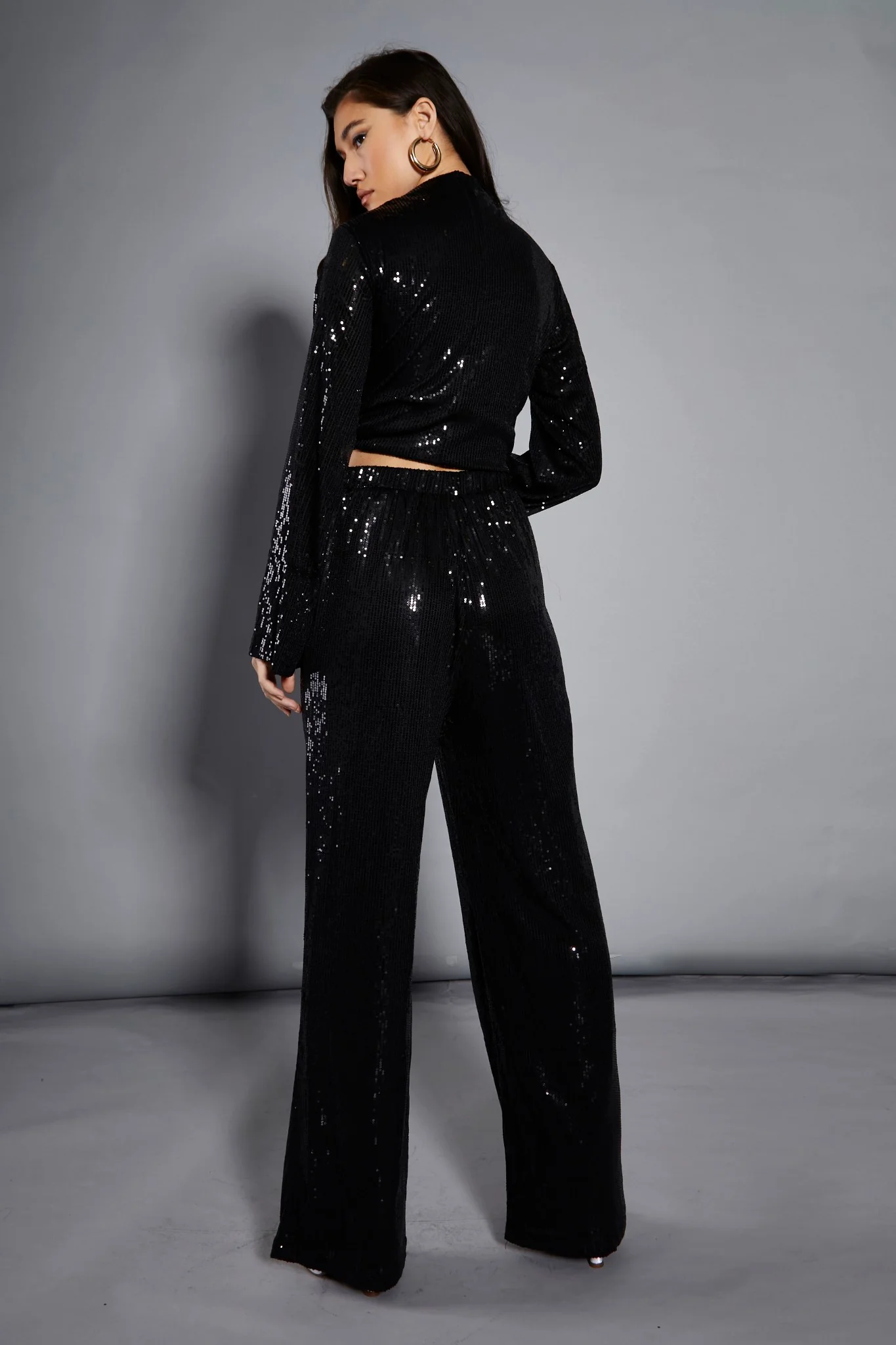 Glamorous Studio Black Sequin Trousers - Image 2