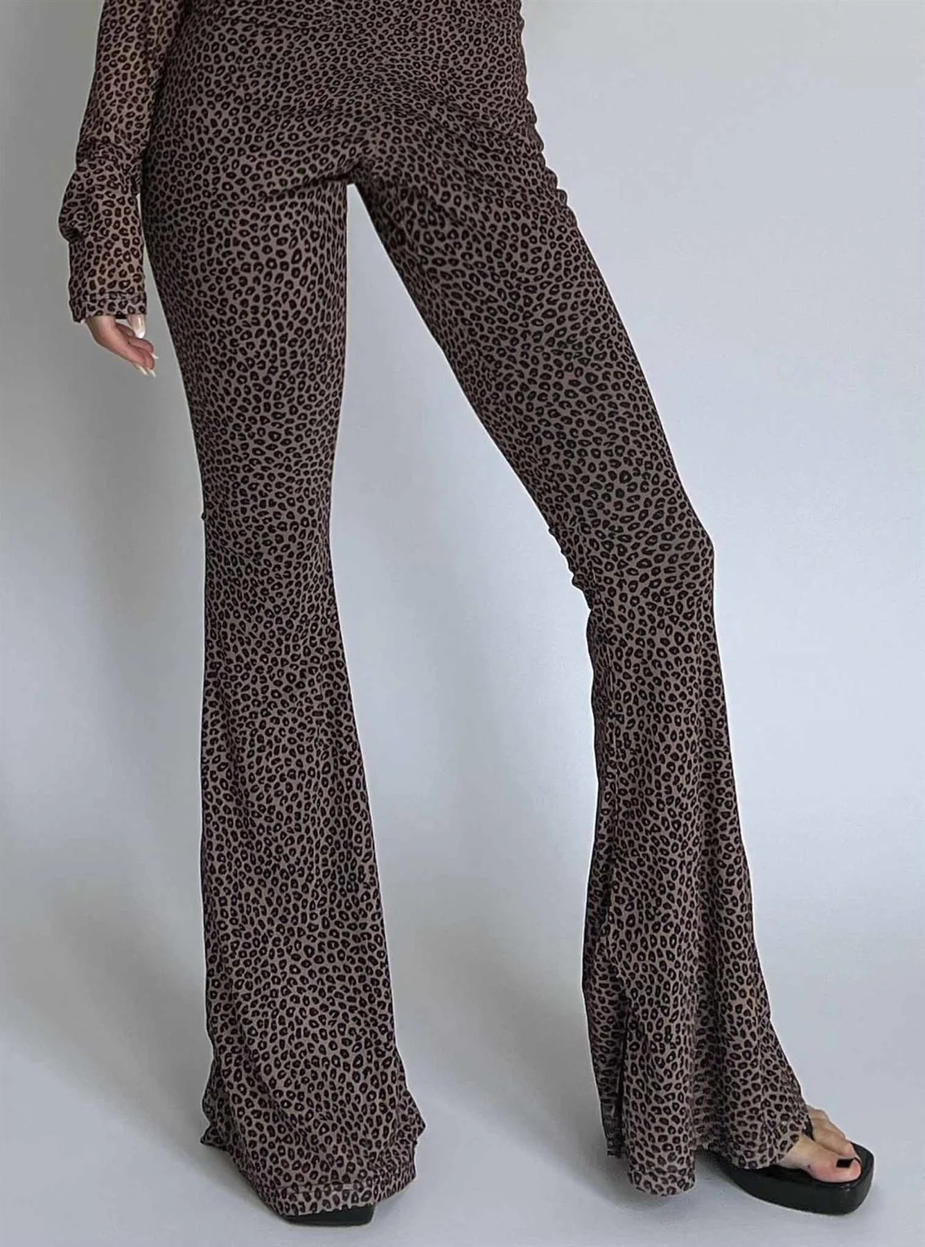 Leopard-Mesh Flared-Trousers - Image 3